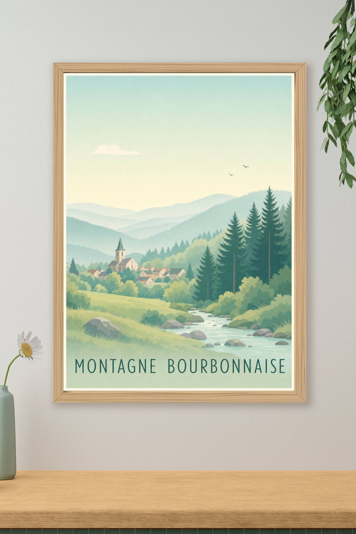 Affiche de la Montagne bourbonnaise - Poster de Vichy