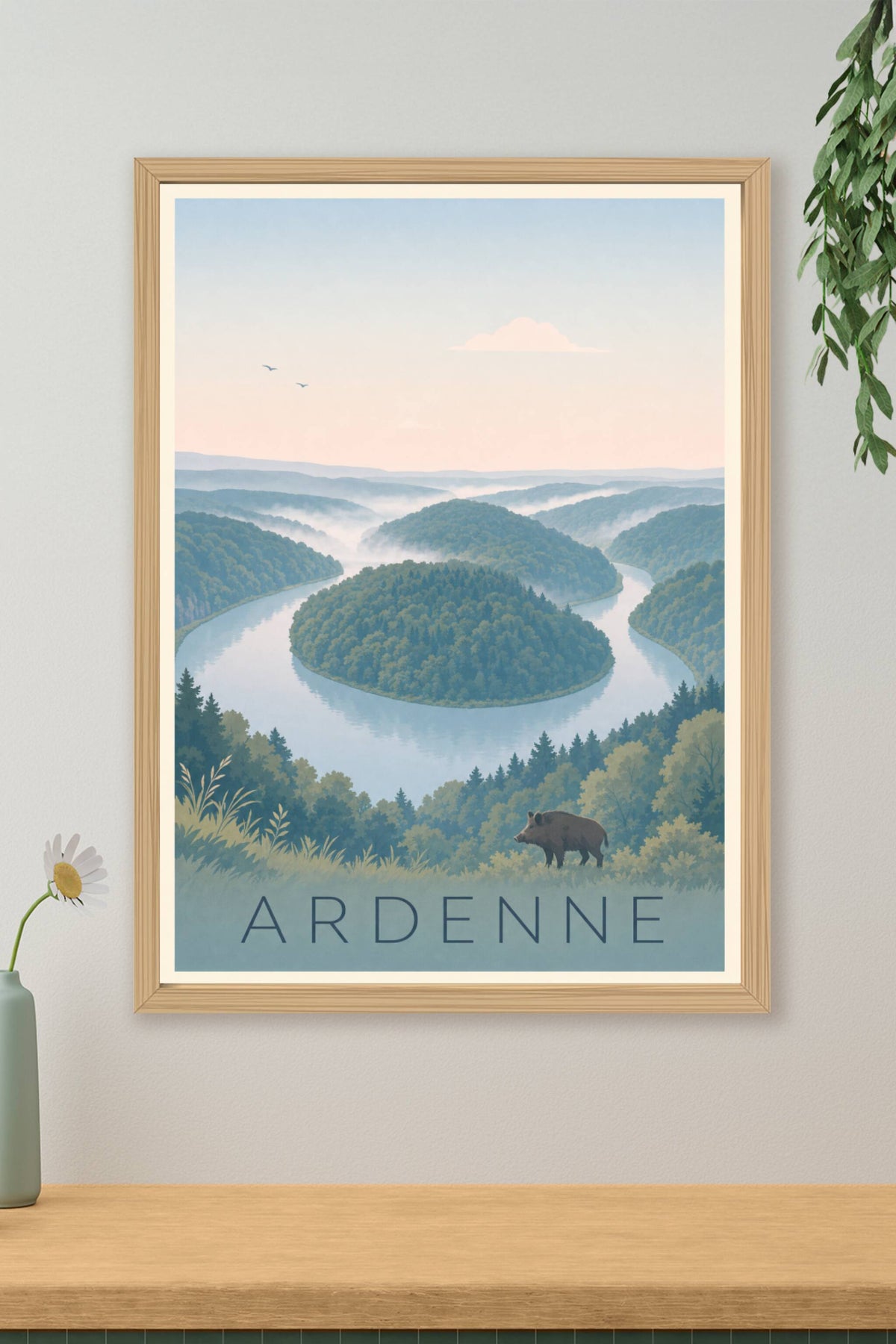 Affiche de l'Ardenne - Poster de la vallée de la Meuse