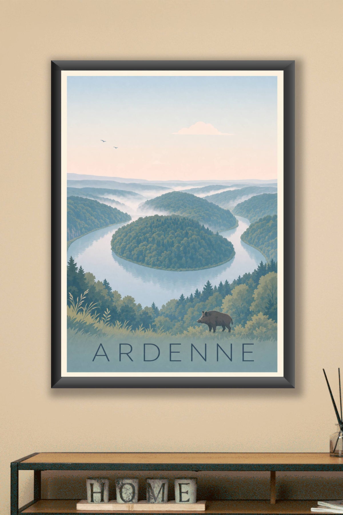 Affiche de l'Ardenne - Poster de la vallée de la Meuse