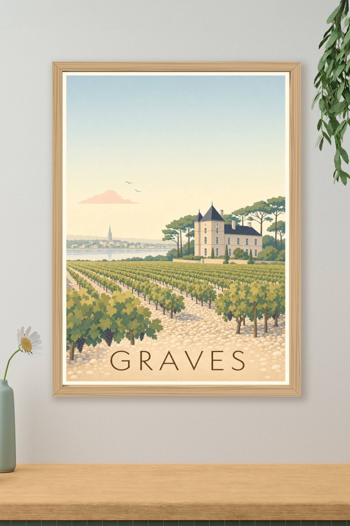 Affiche des Graves - Poster du vignoble bordelais