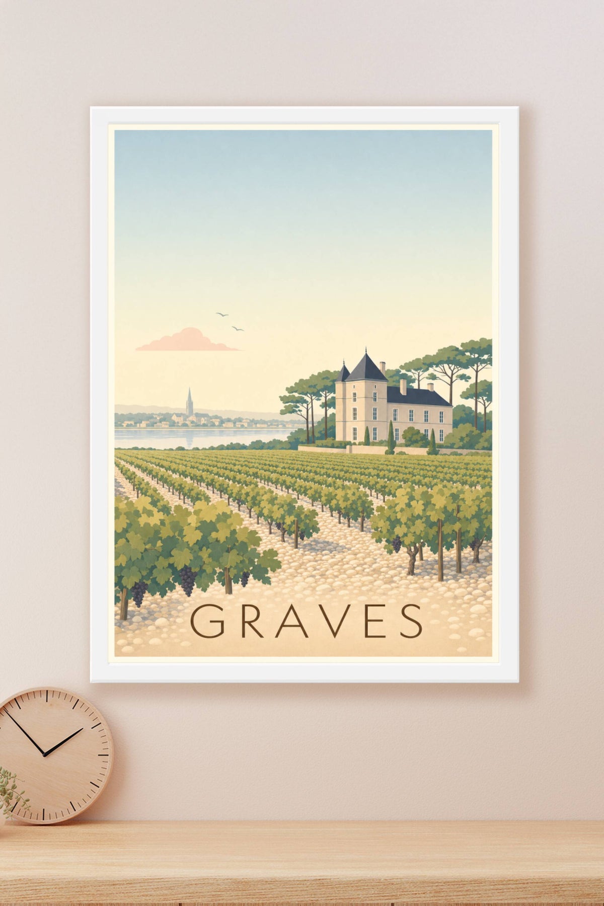 Affiche des Graves - Poster du vignoble bordelais