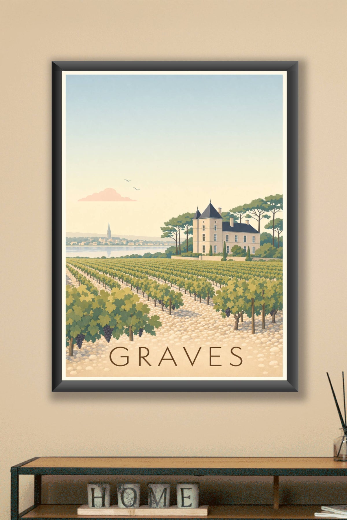 Affiche des Graves - Poster du vignoble bordelais