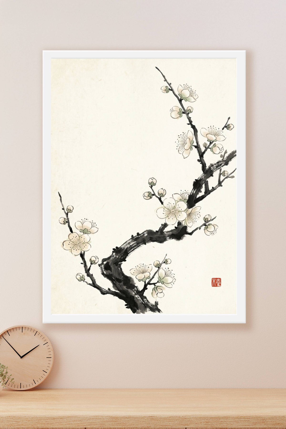 Affiche de Cerisier Japonais, poster fleurs de Sakura