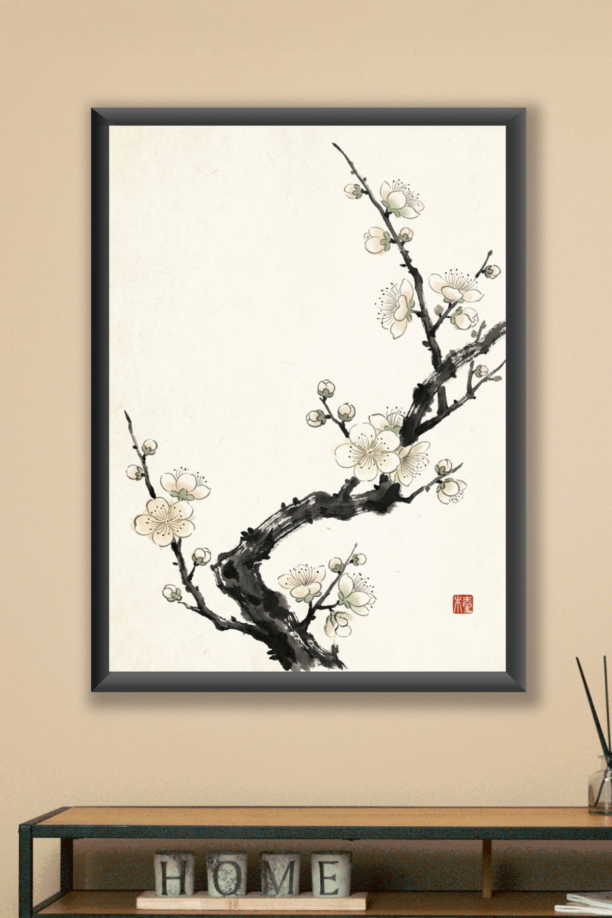 Affiche de Cerisier Japonais, poster fleurs de Sakura