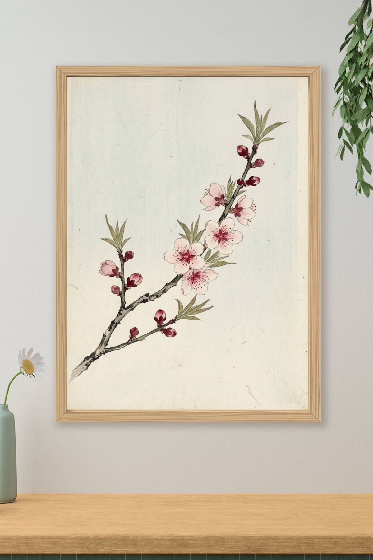 Affiche Branche de cerisier japonais, poster fleurs
