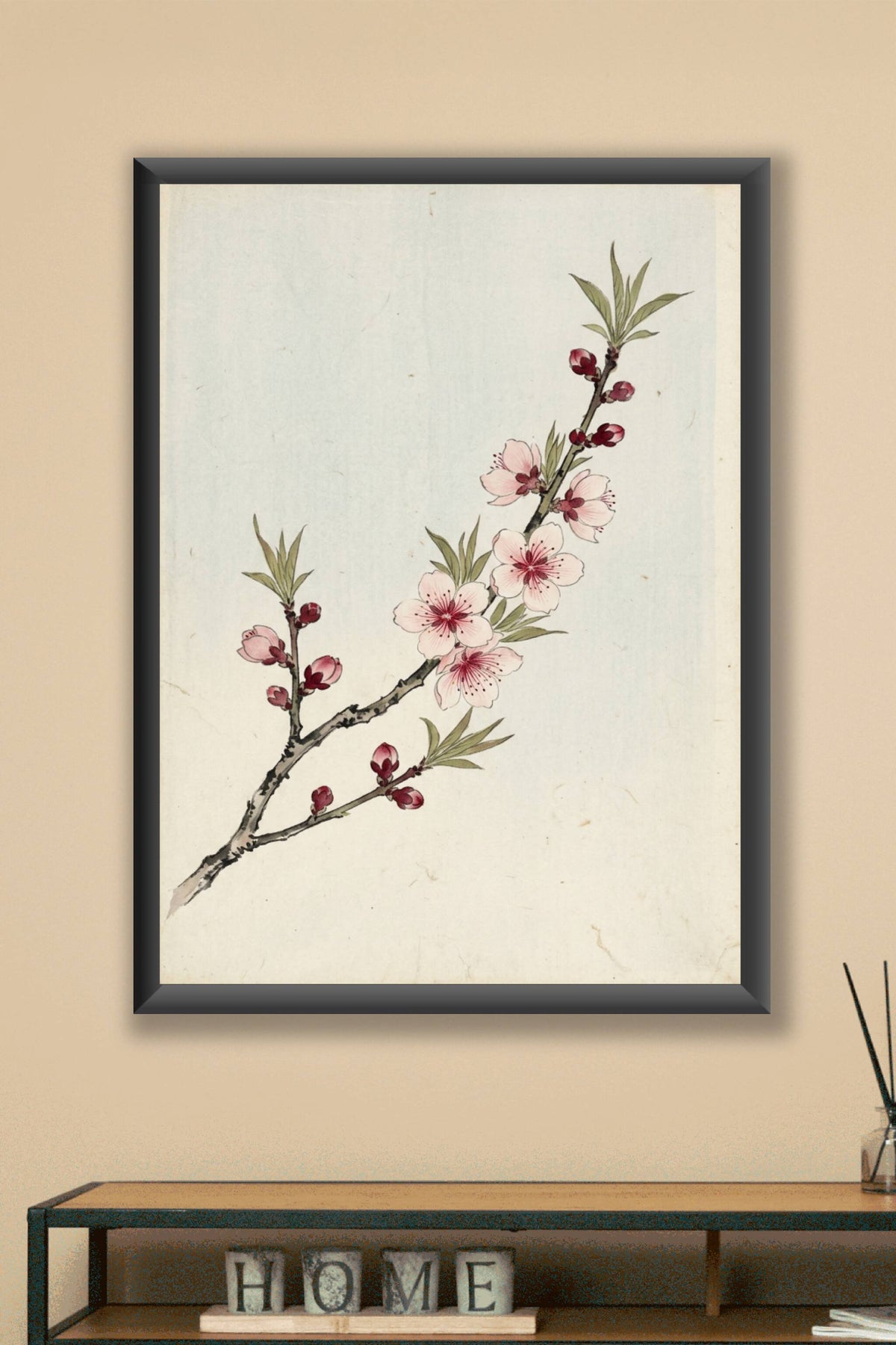 Affiche Branche de cerisier japonais, poster fleurs