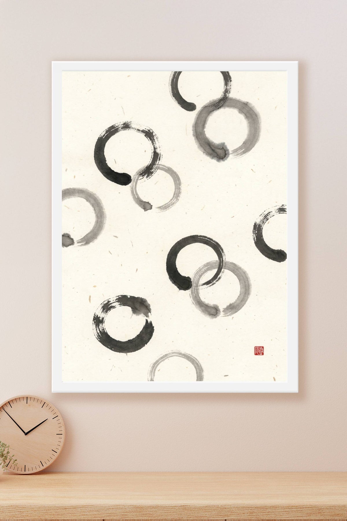 Affiche d'Enso japonais, poster cercles zen