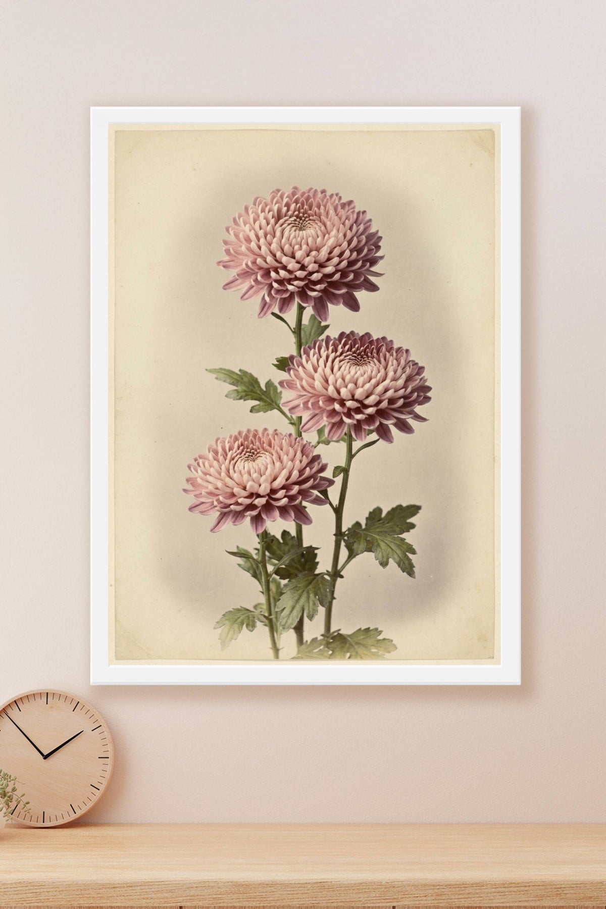 Affiche de Chrysanthèmes, poster art japonais