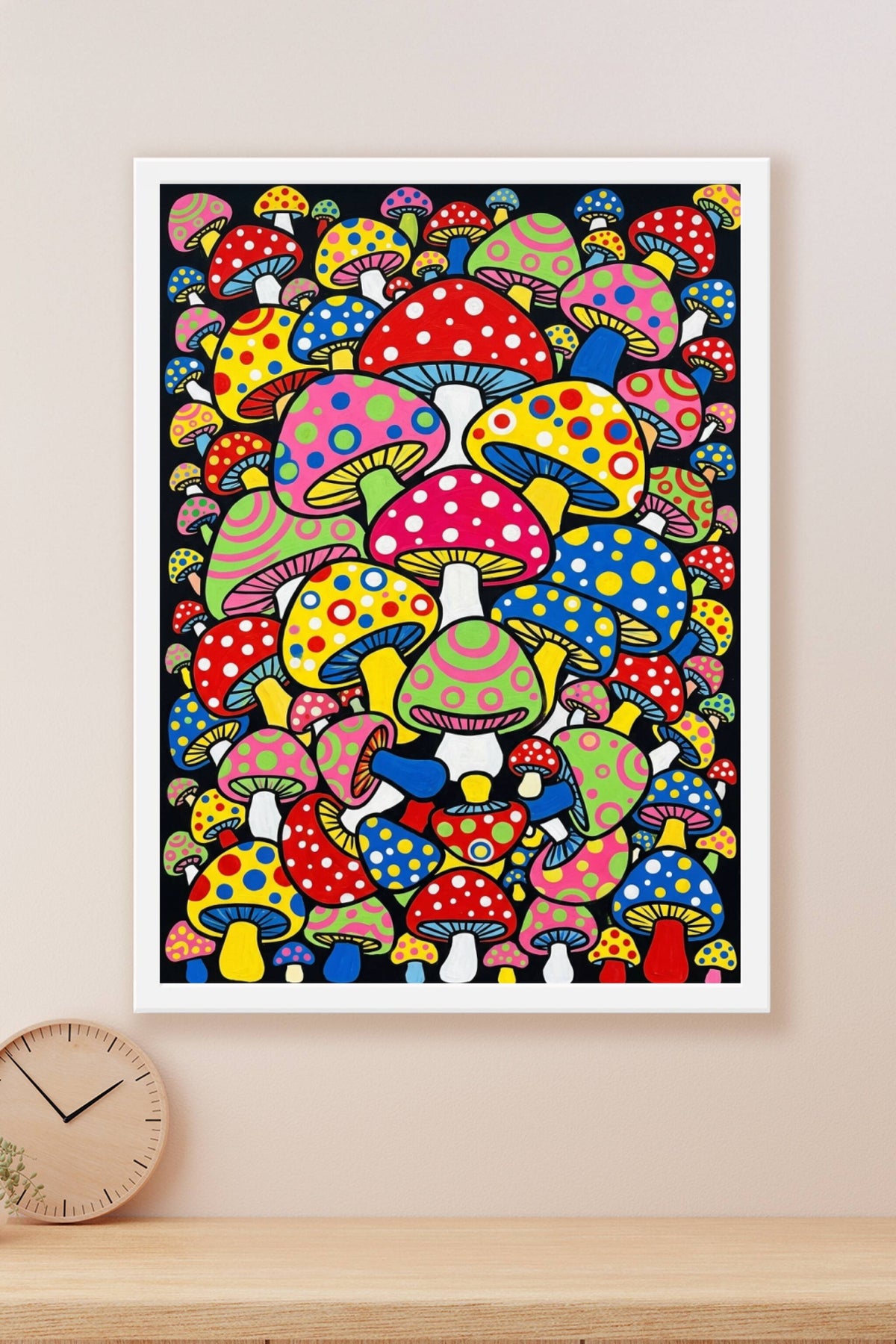Poster Champignons Japonais, motif pop art