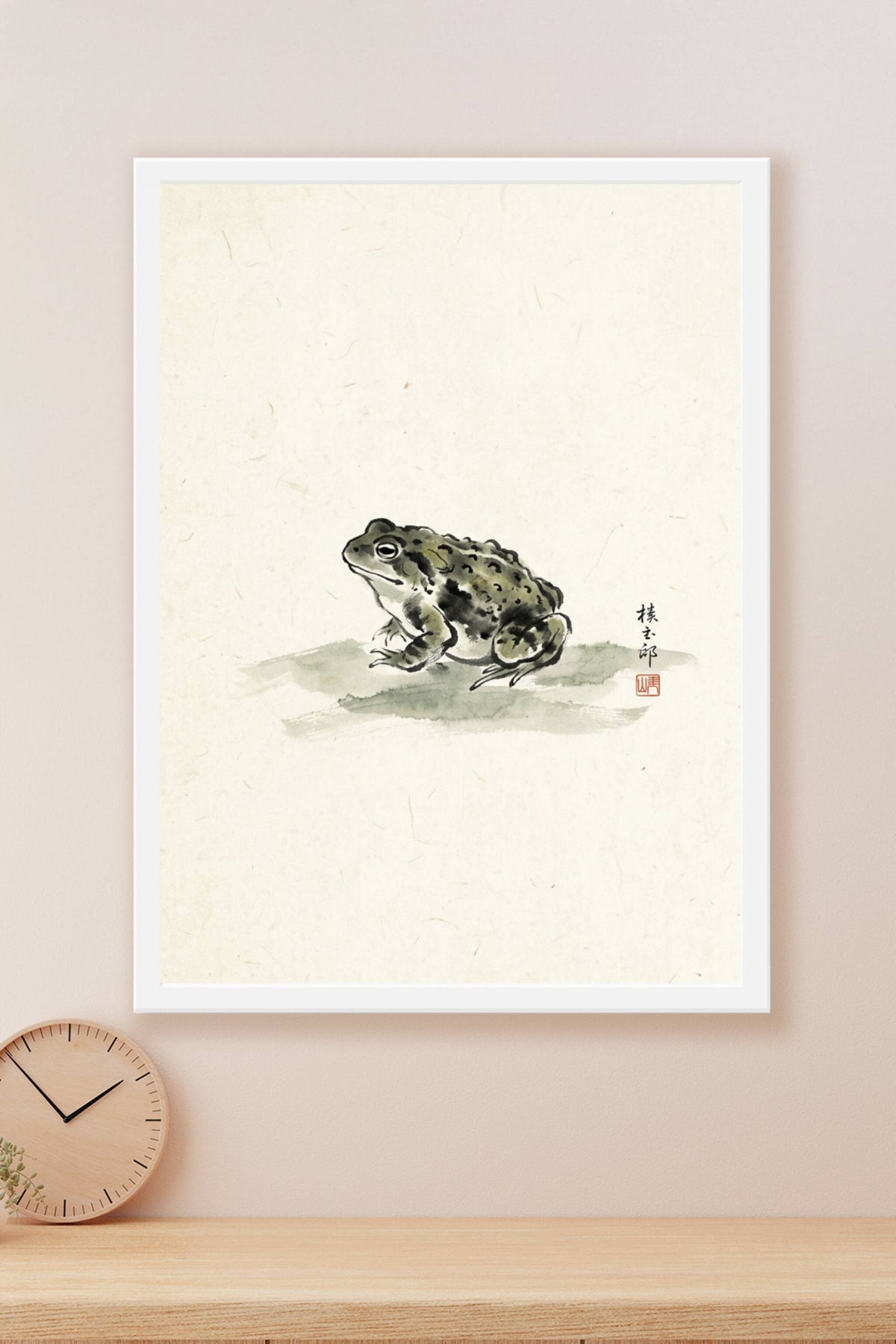 Affiche Crapaud Japonais, poster à l'encre de Chine