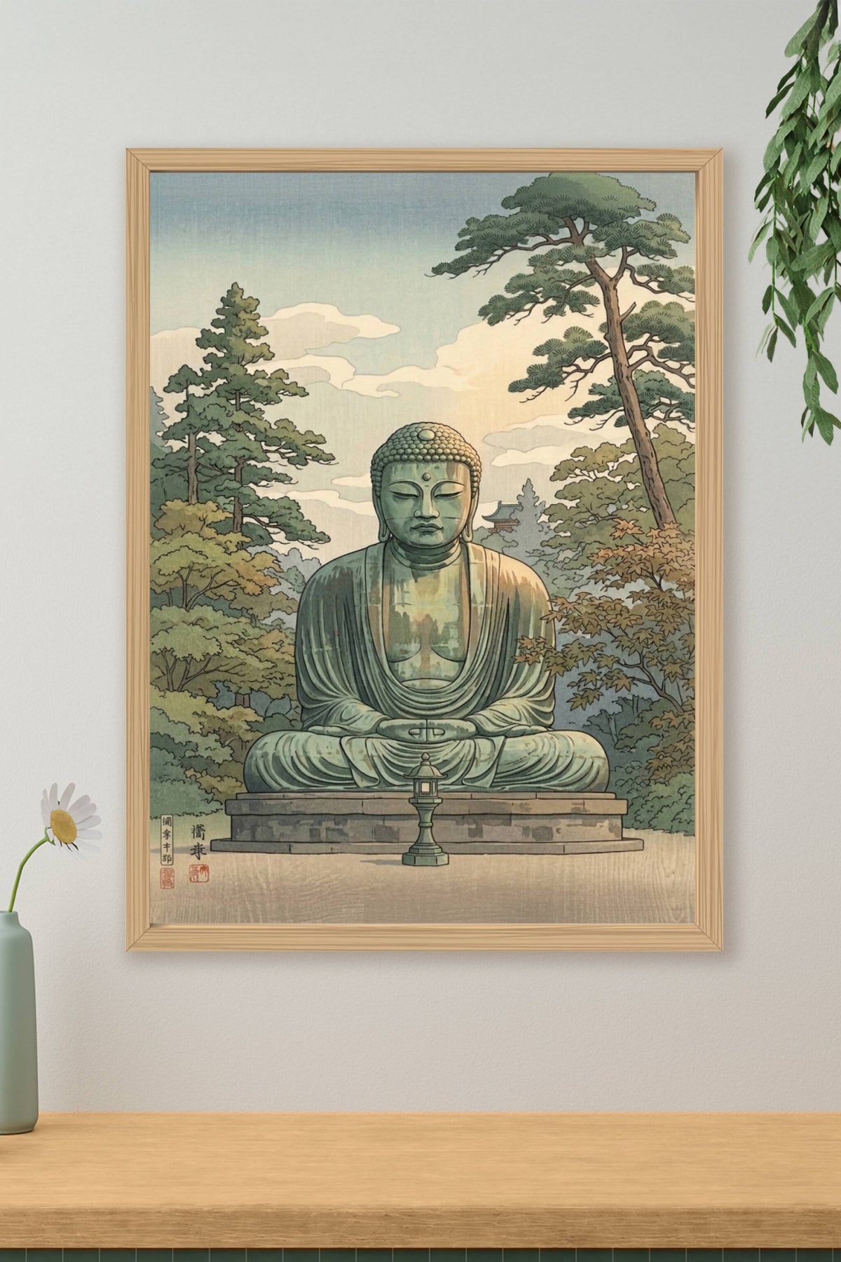 Poster Grand Bouddha de Kamakura, estampe Japon