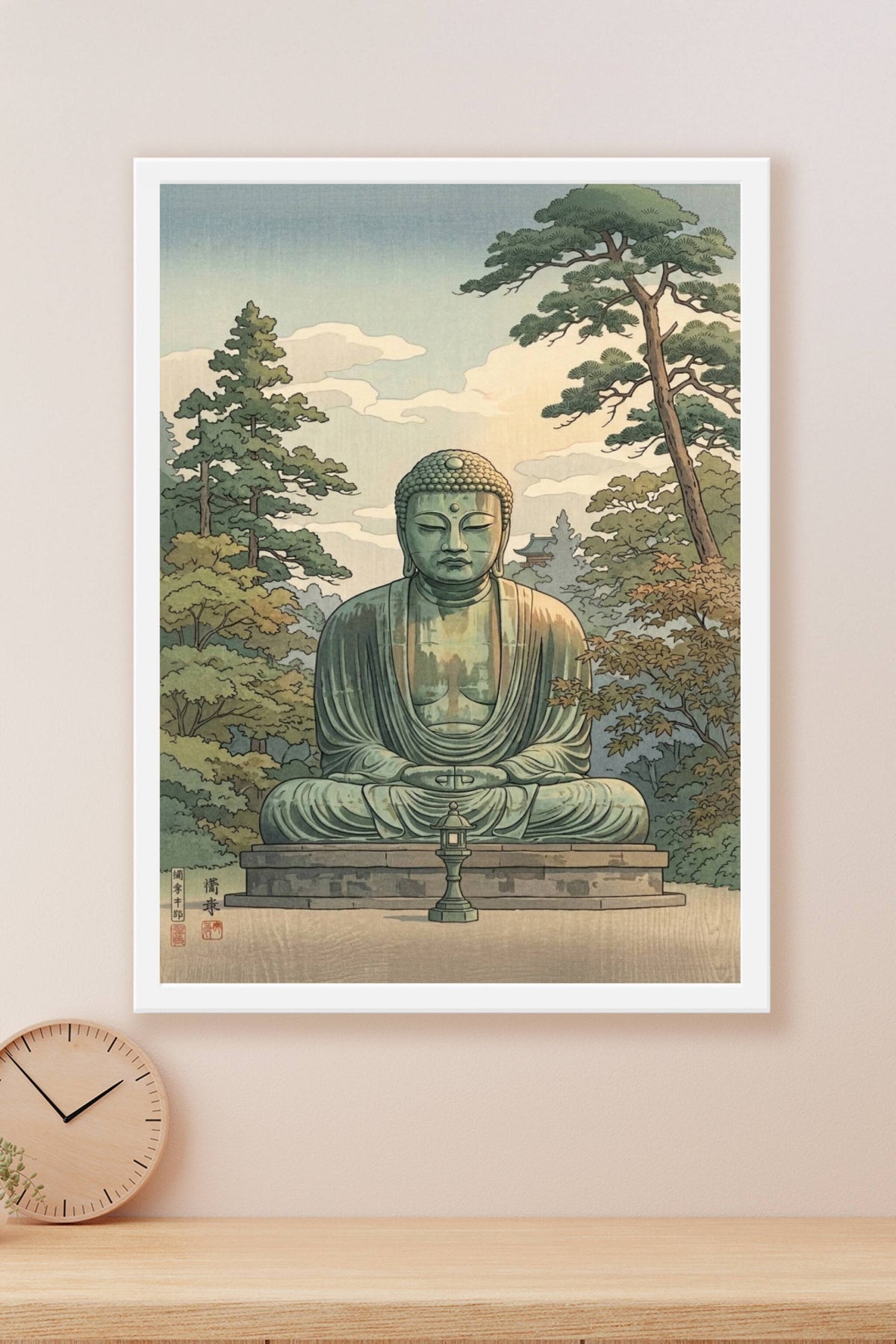 Poster Grand Bouddha de Kamakura, estampe Japon