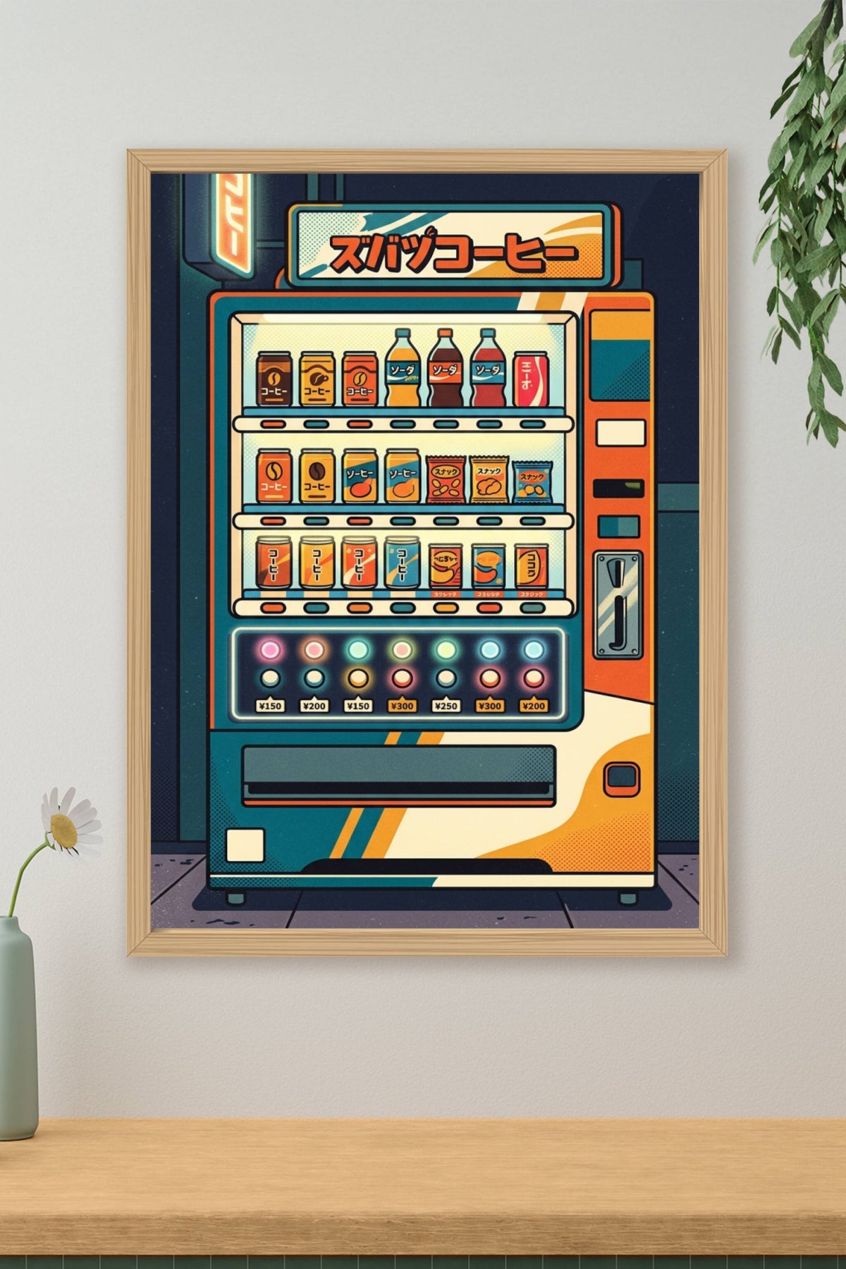 Affiche distributeur japonais, poster vintage