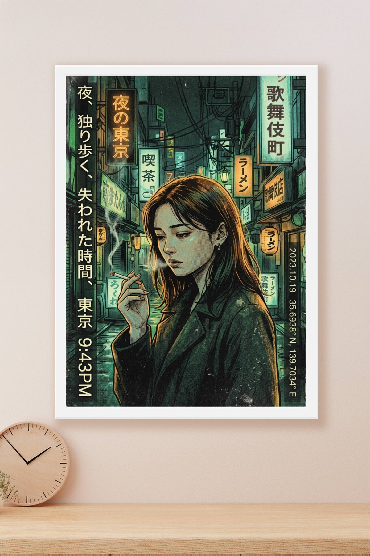 Poster de Tokyo nuit, ruelle aux néons
