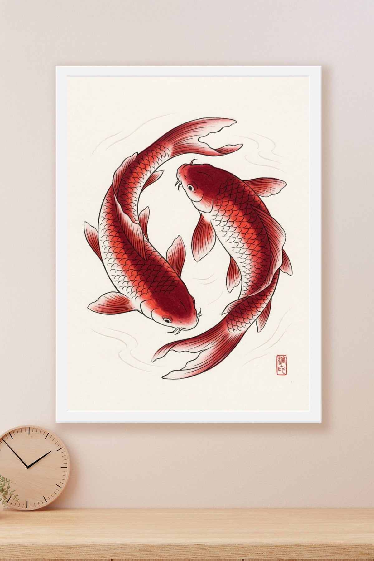 Affiche Carpes Koï, poster art japonais