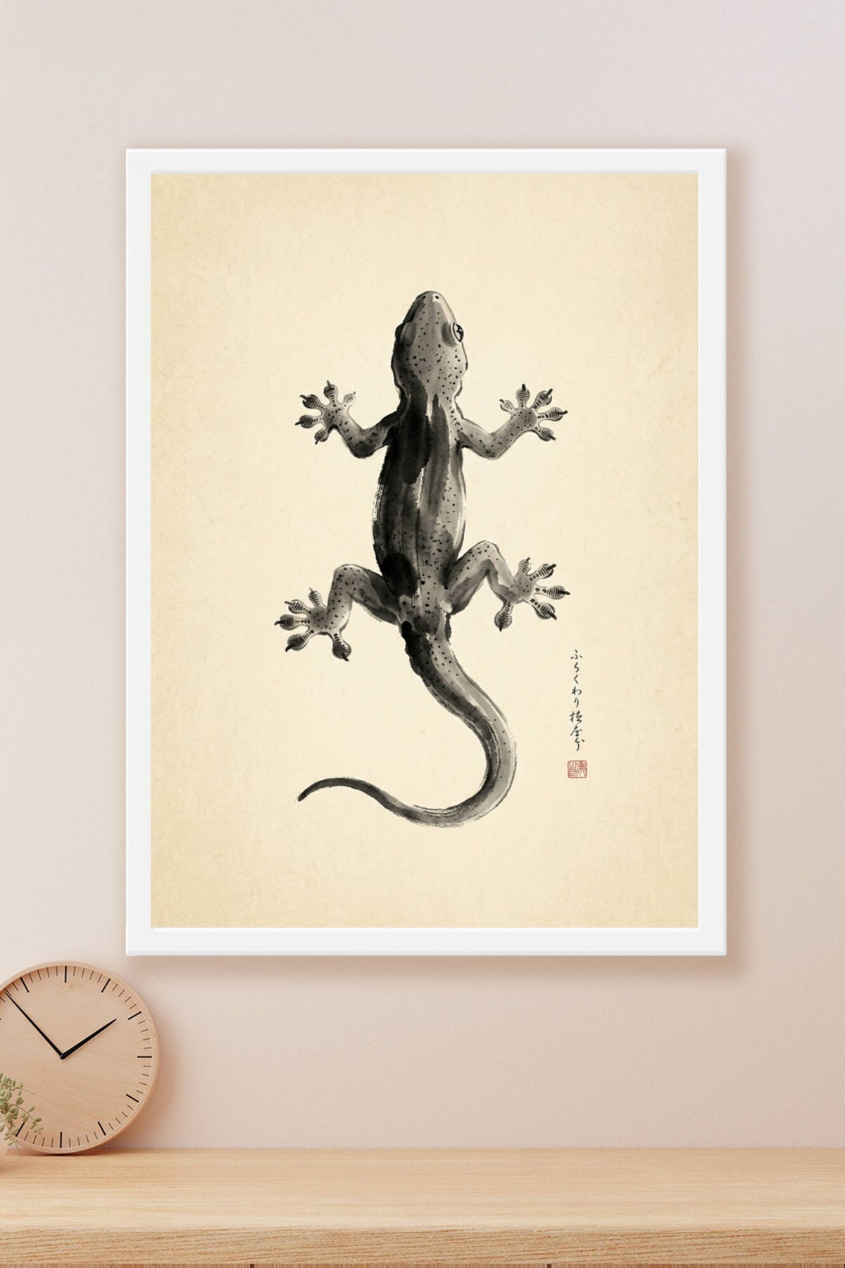 Affiche de Salamandre, poster art japonais