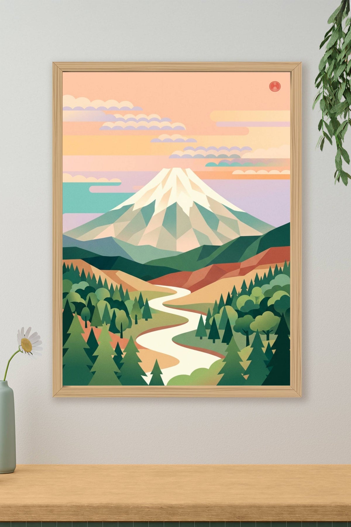 Affiche du Mont Fuji, poster montagnes du Japon