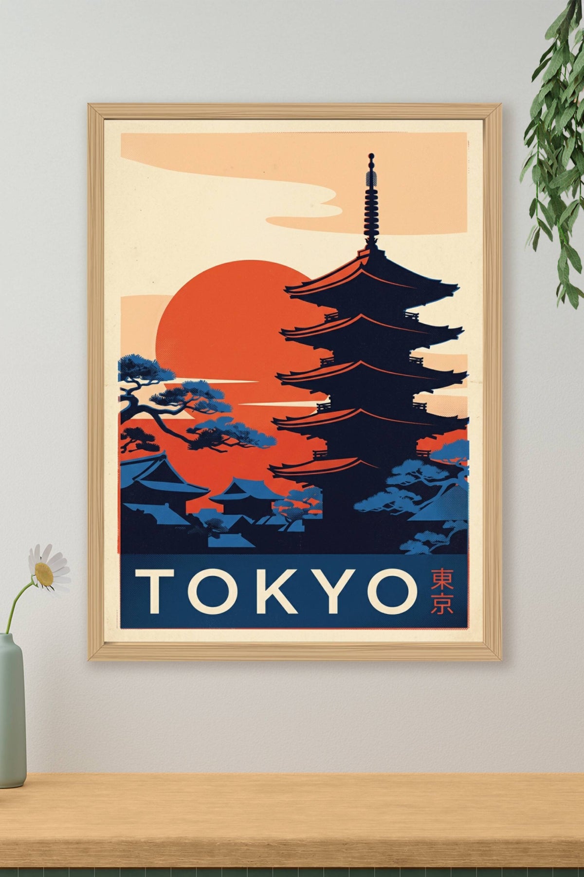 Affiche de Tokyo, poster pagode japonaise