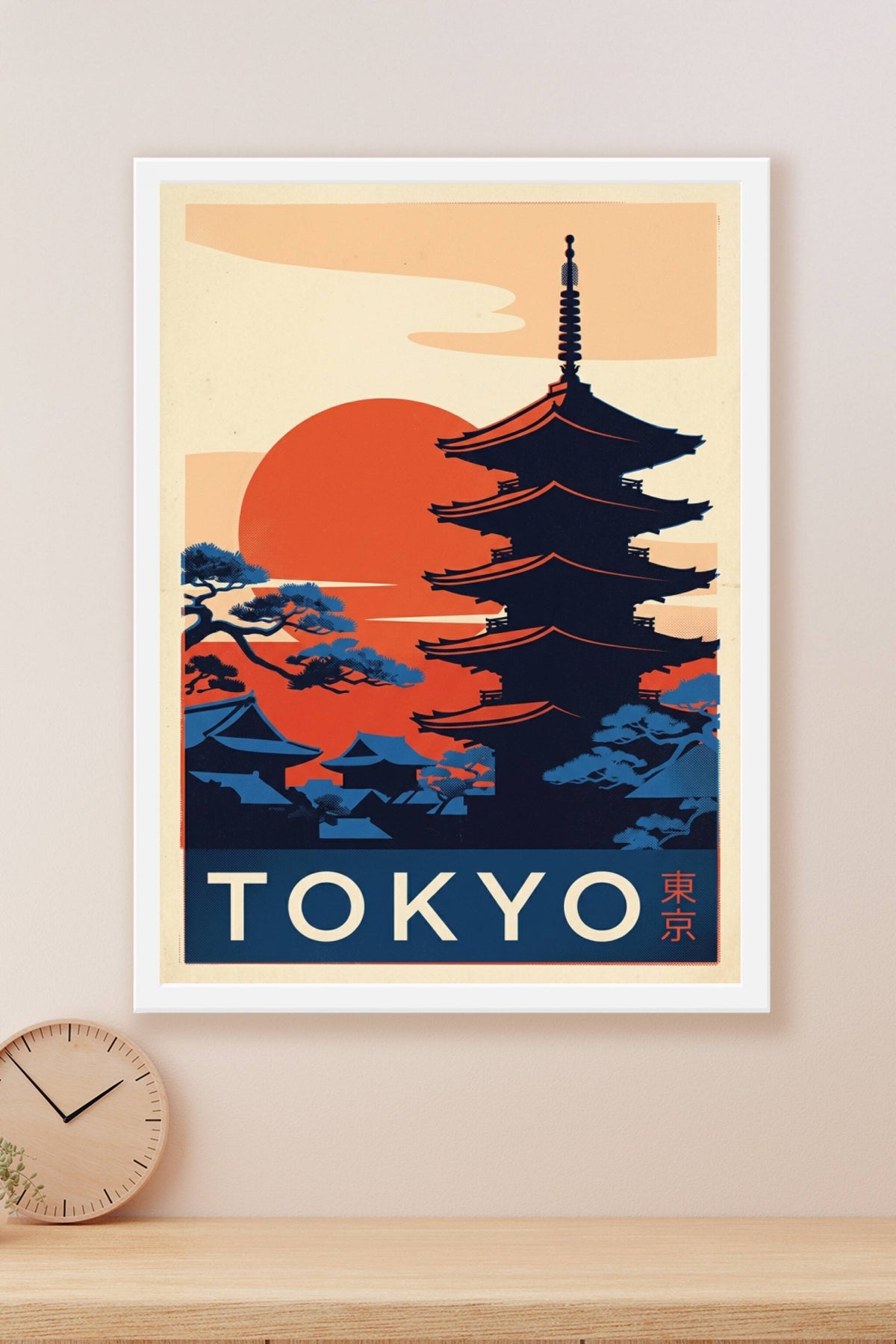 Affiche de Tokyo, poster pagode japonaise