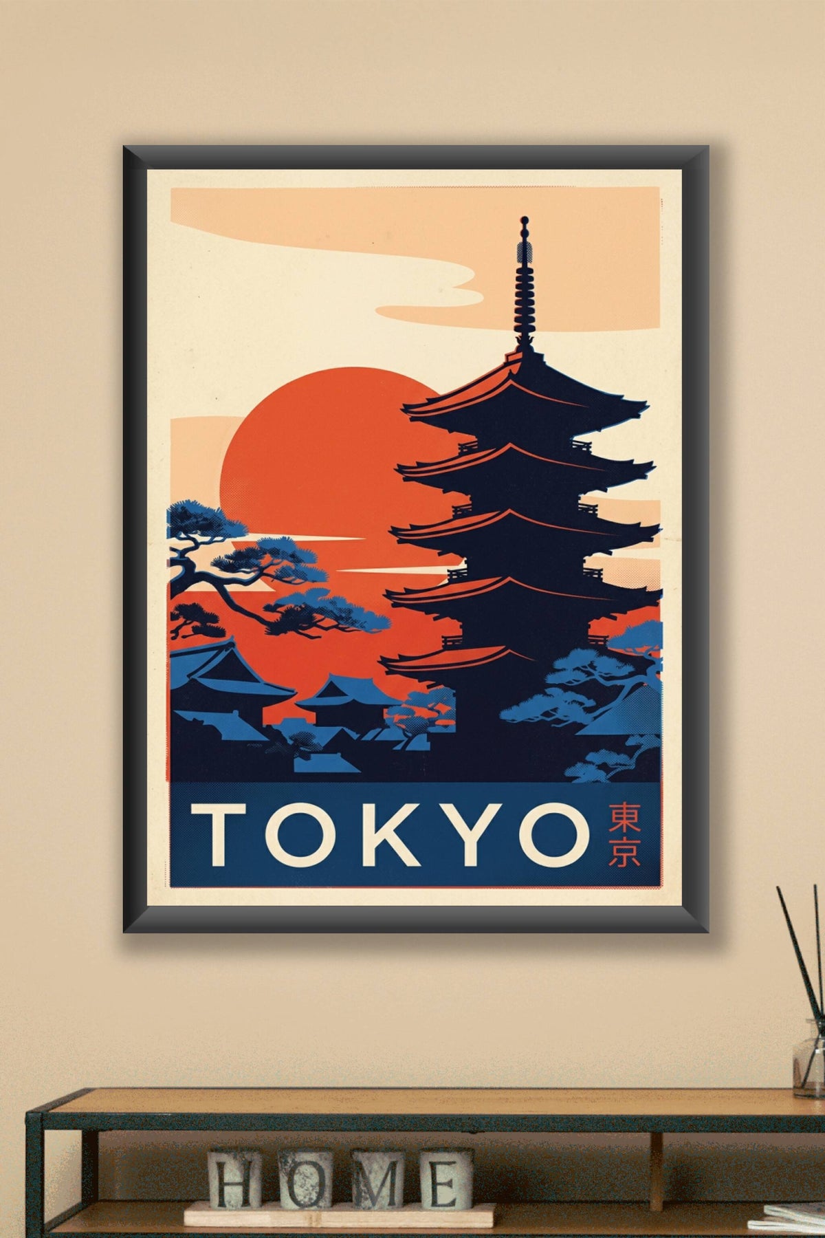 Affiche de Tokyo, poster pagode japonaise