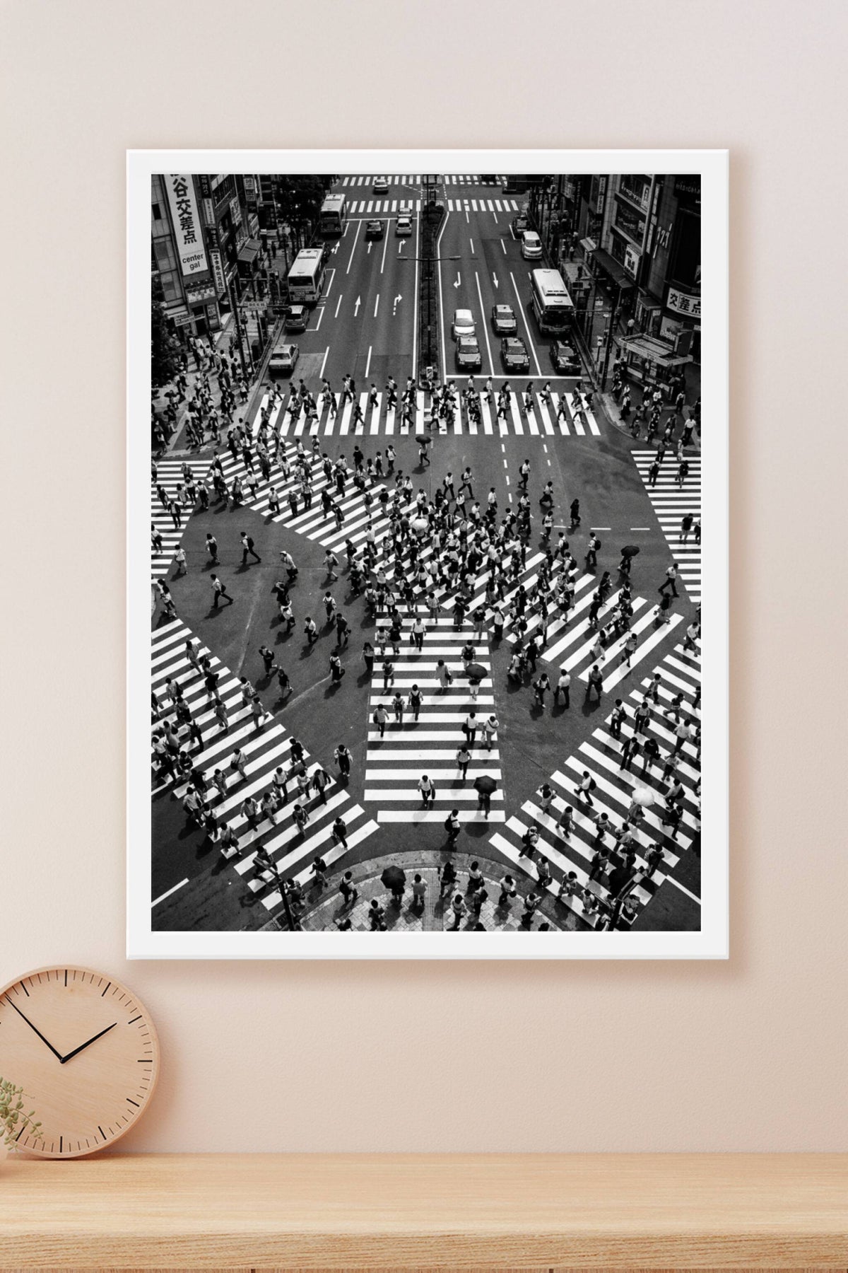 Affiche de Tokyo, poster Shibuya noir et blanc