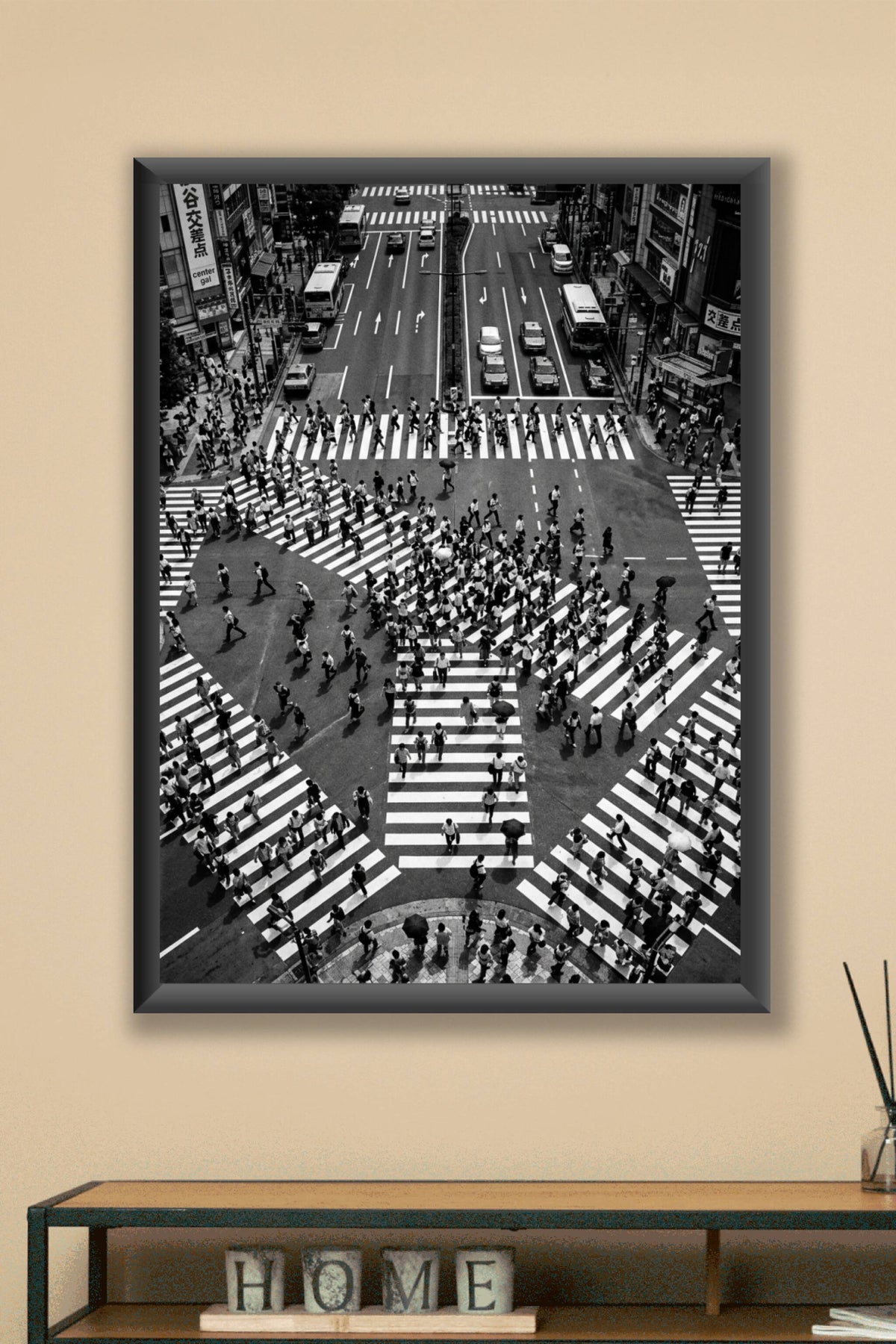 Affiche de Tokyo, poster Shibuya noir et blanc