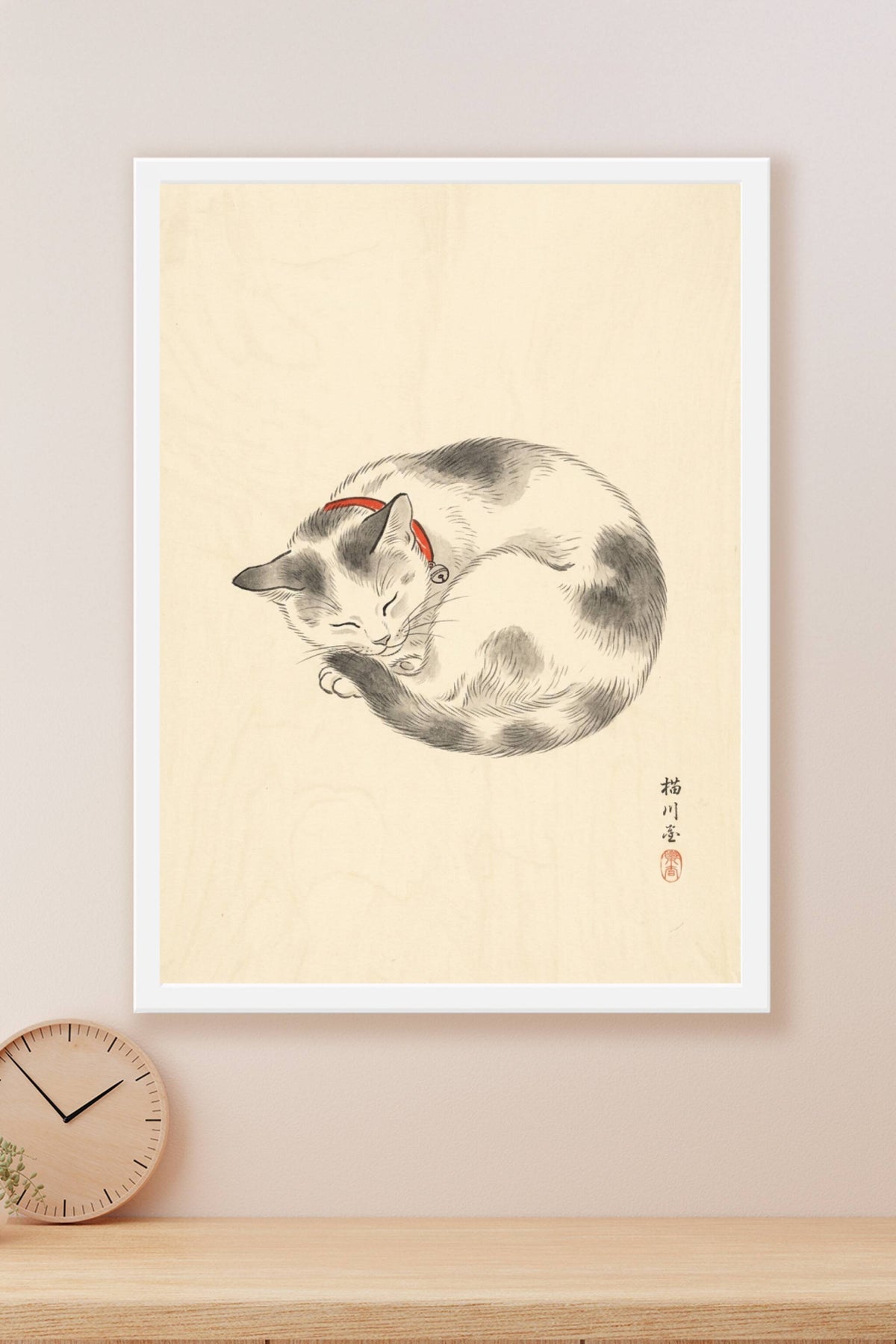 Affiche chat japonais, poster chat calicot