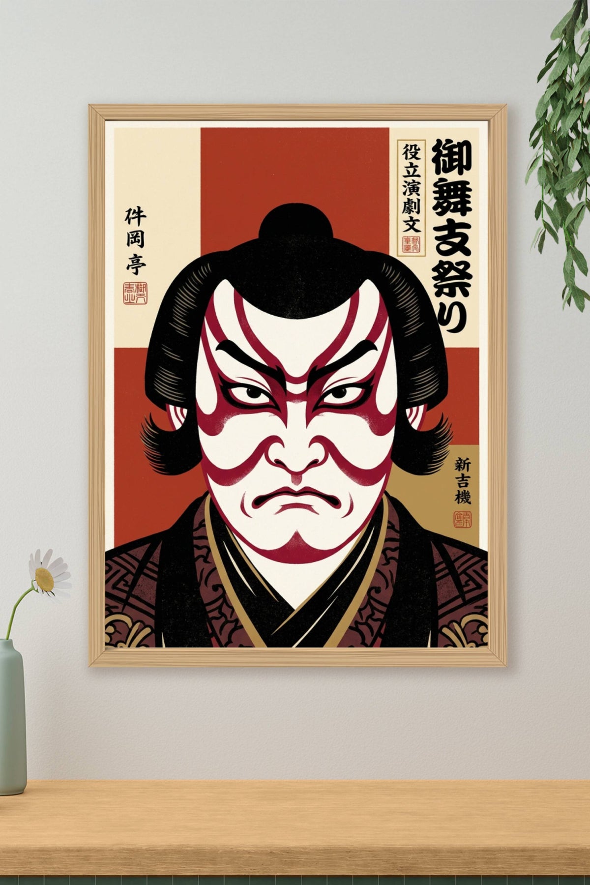 Affiche Acteur Kabuki, poster Japonais