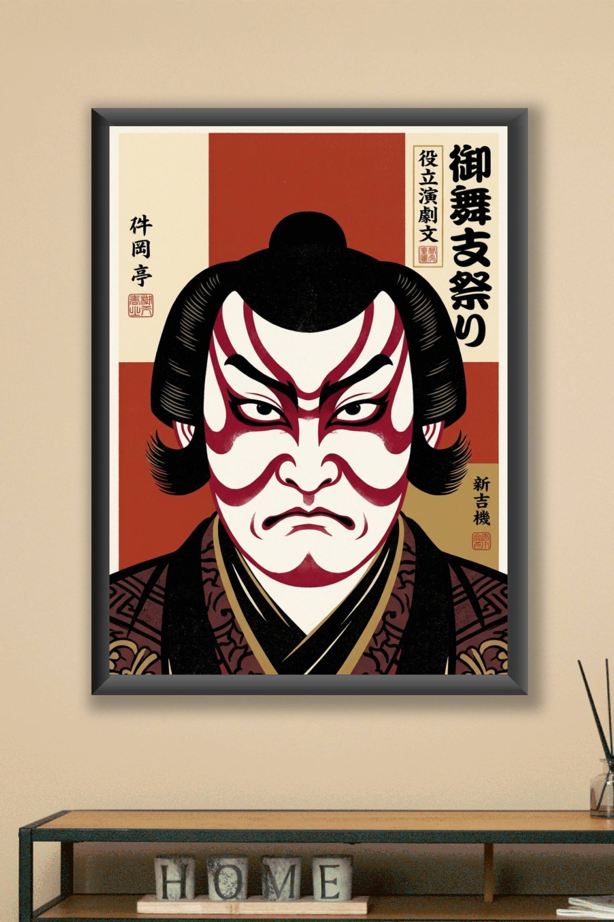 Affiche Acteur Kabuki, poster Japonais