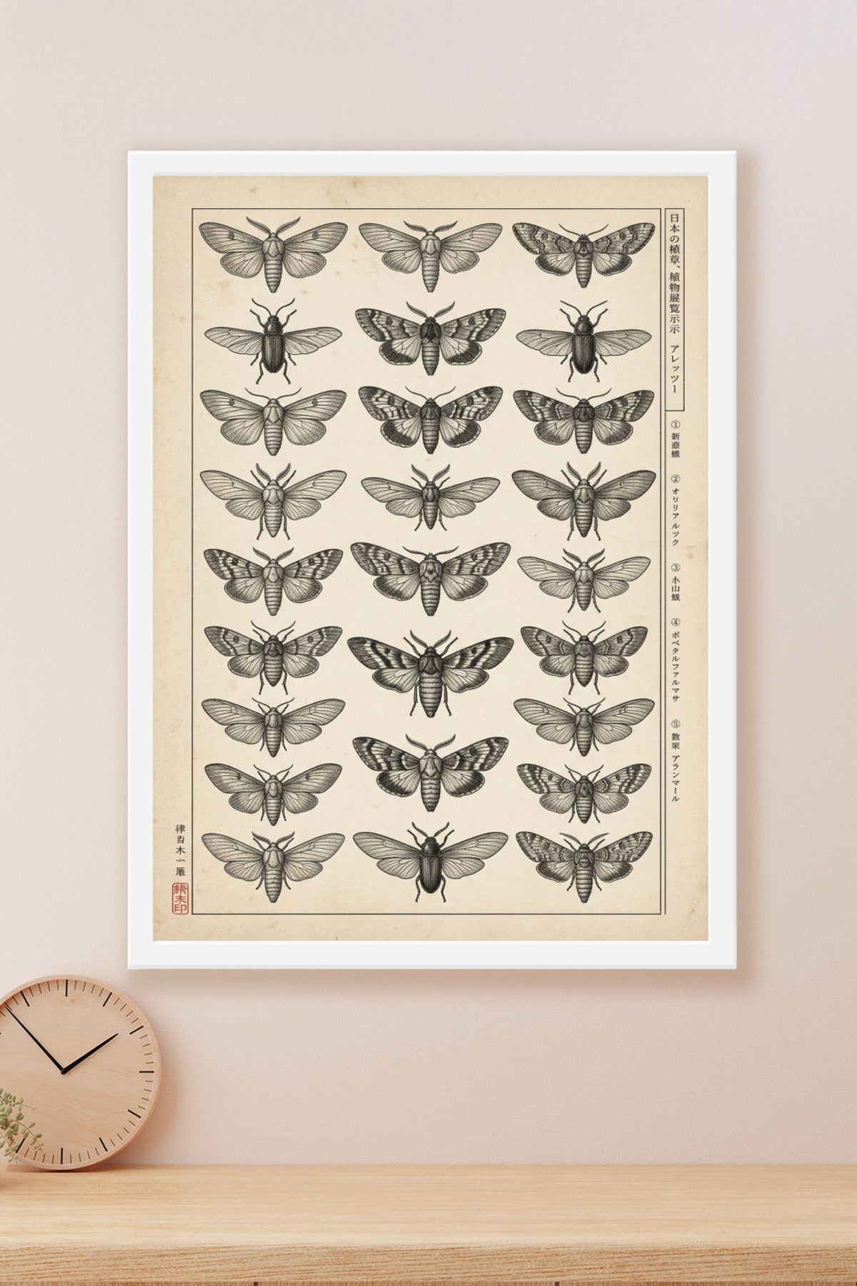 Poster de papillons japonais, style vintage