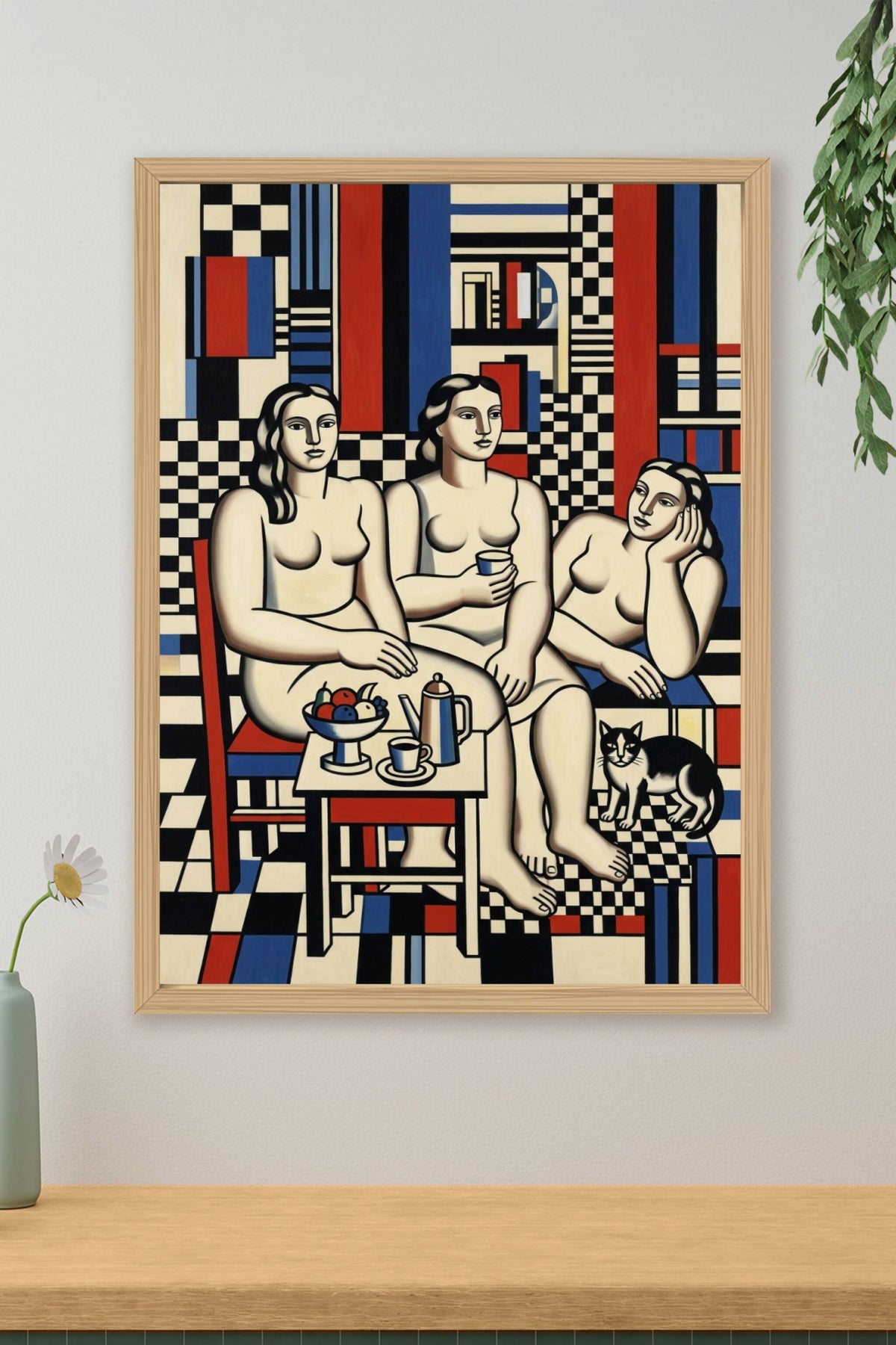 Affiche de style cubiste, poster trois femmes