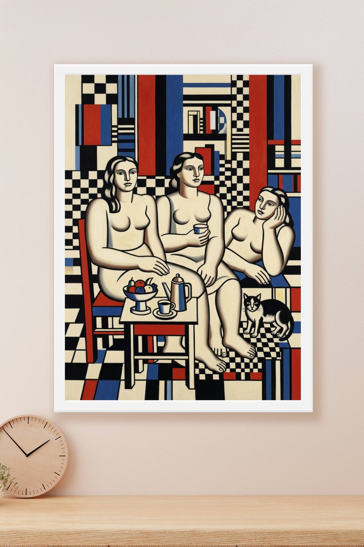 Affiche de style cubiste, poster trois femmes