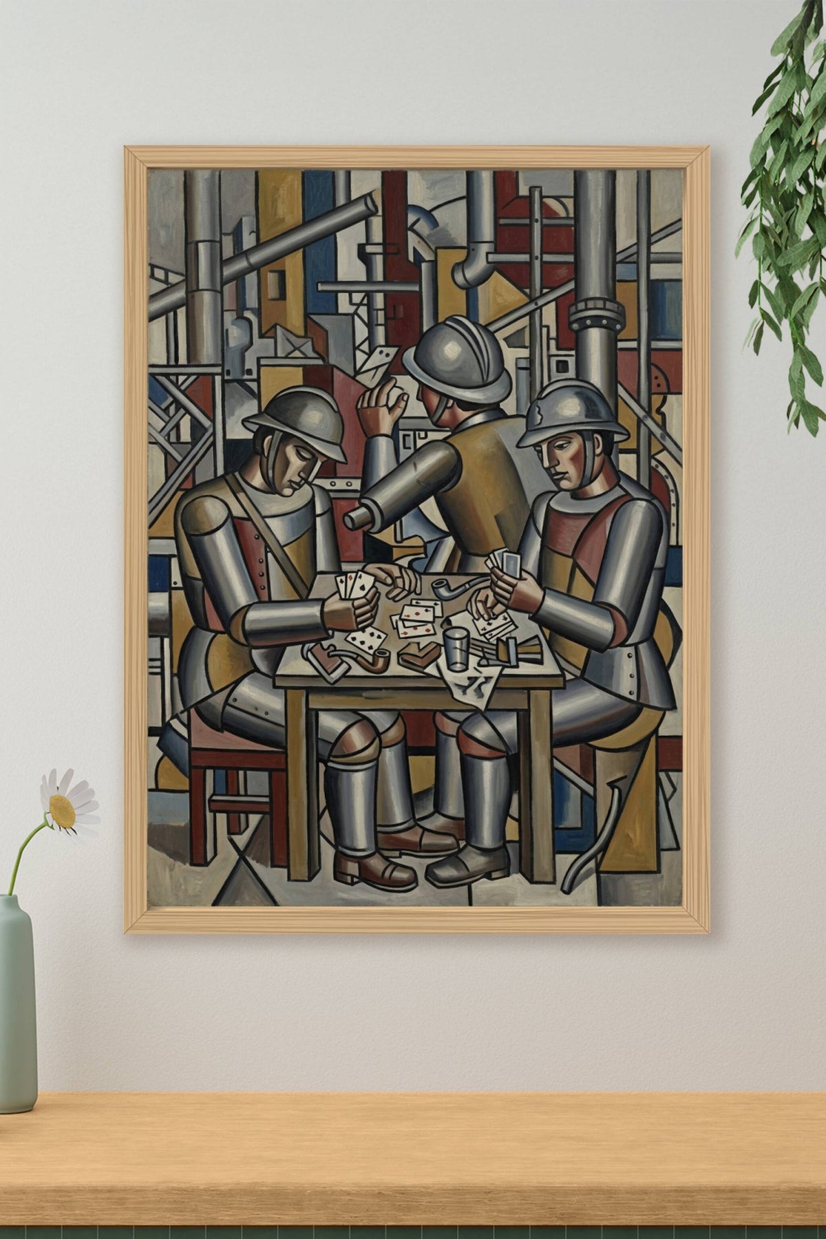 Affiche de la partie de cartes, poster cubiste