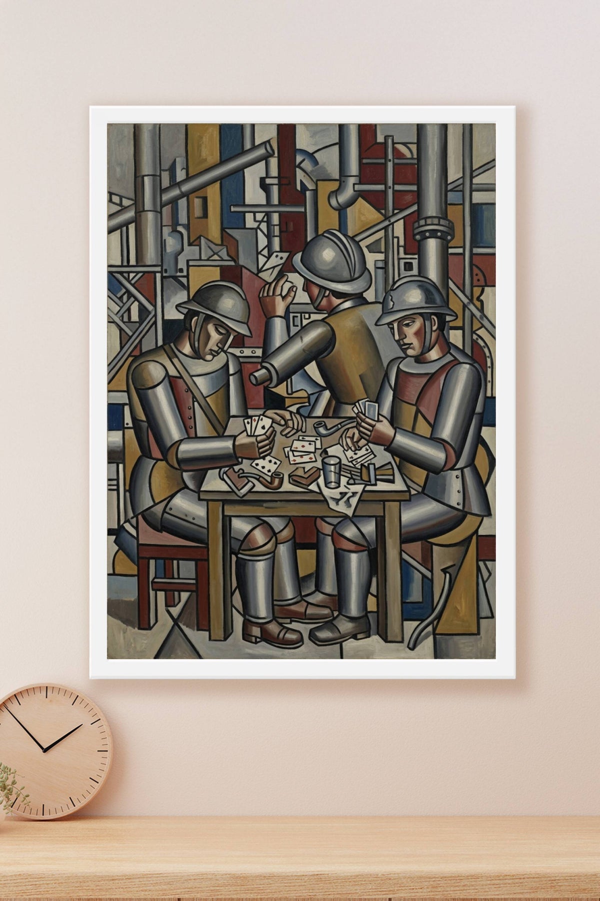 Affiche de la partie de cartes, poster cubiste