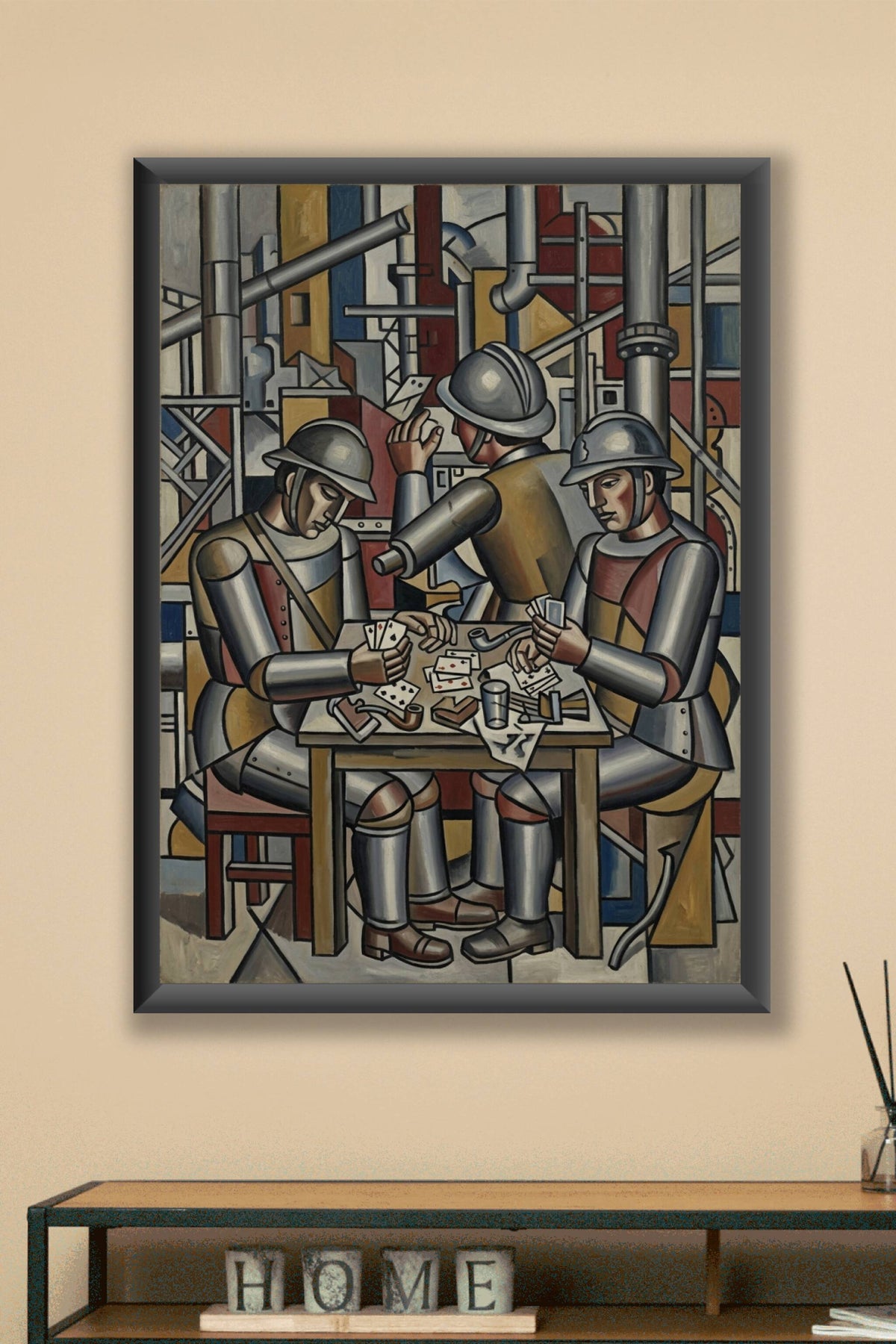 Affiche de la partie de cartes, poster cubiste