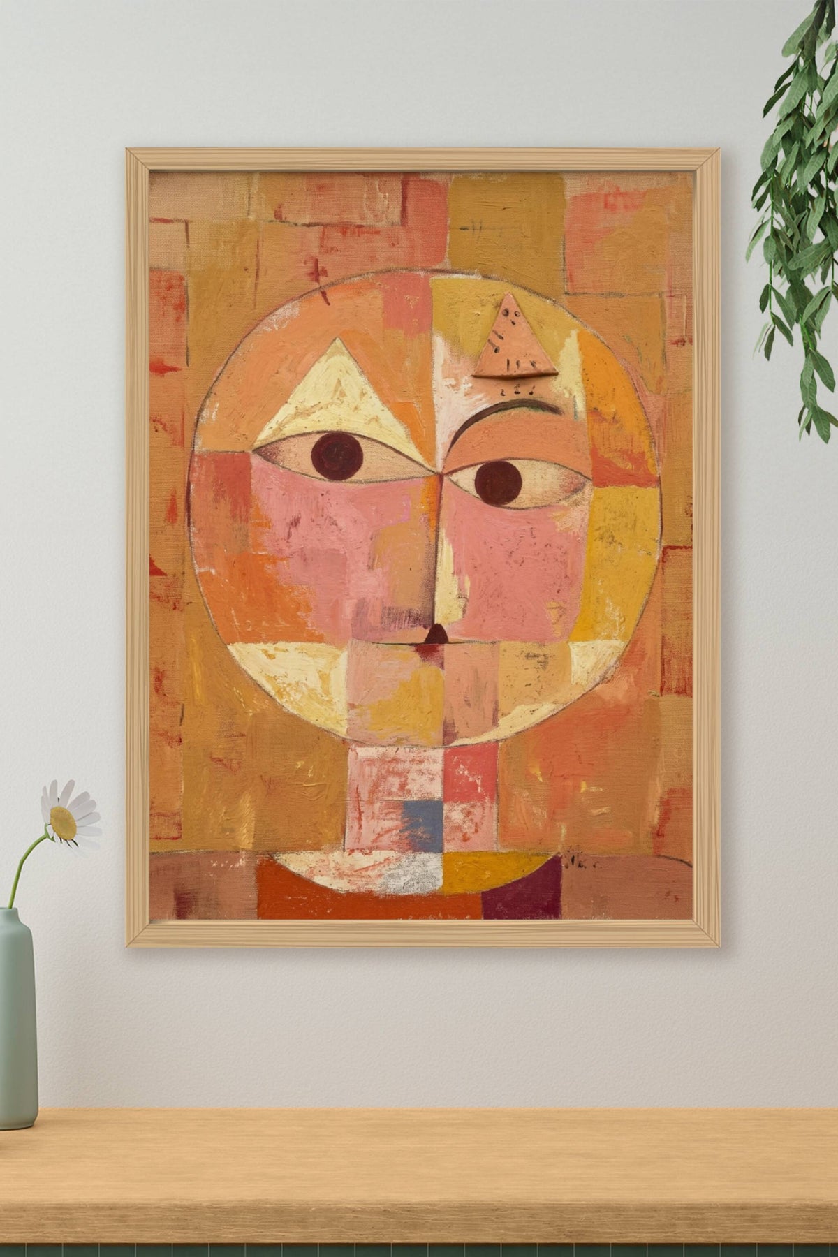 Affiche de portrait abstrait, poster cubiste