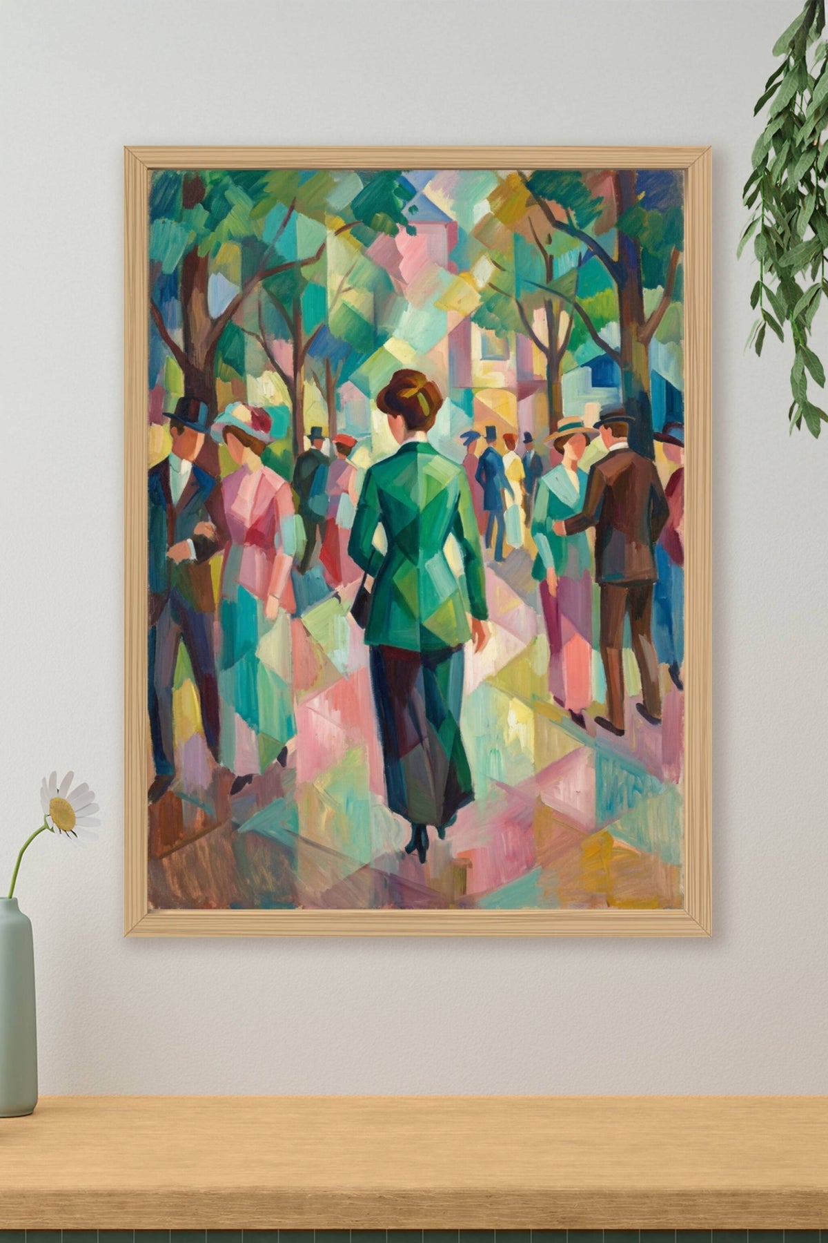 Affiche de promenade cubiste, poster coloré