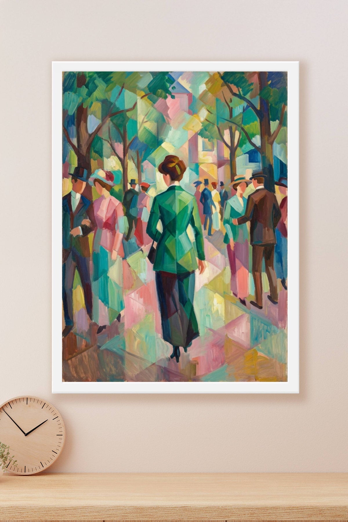 Affiche de promenade cubiste, poster coloré