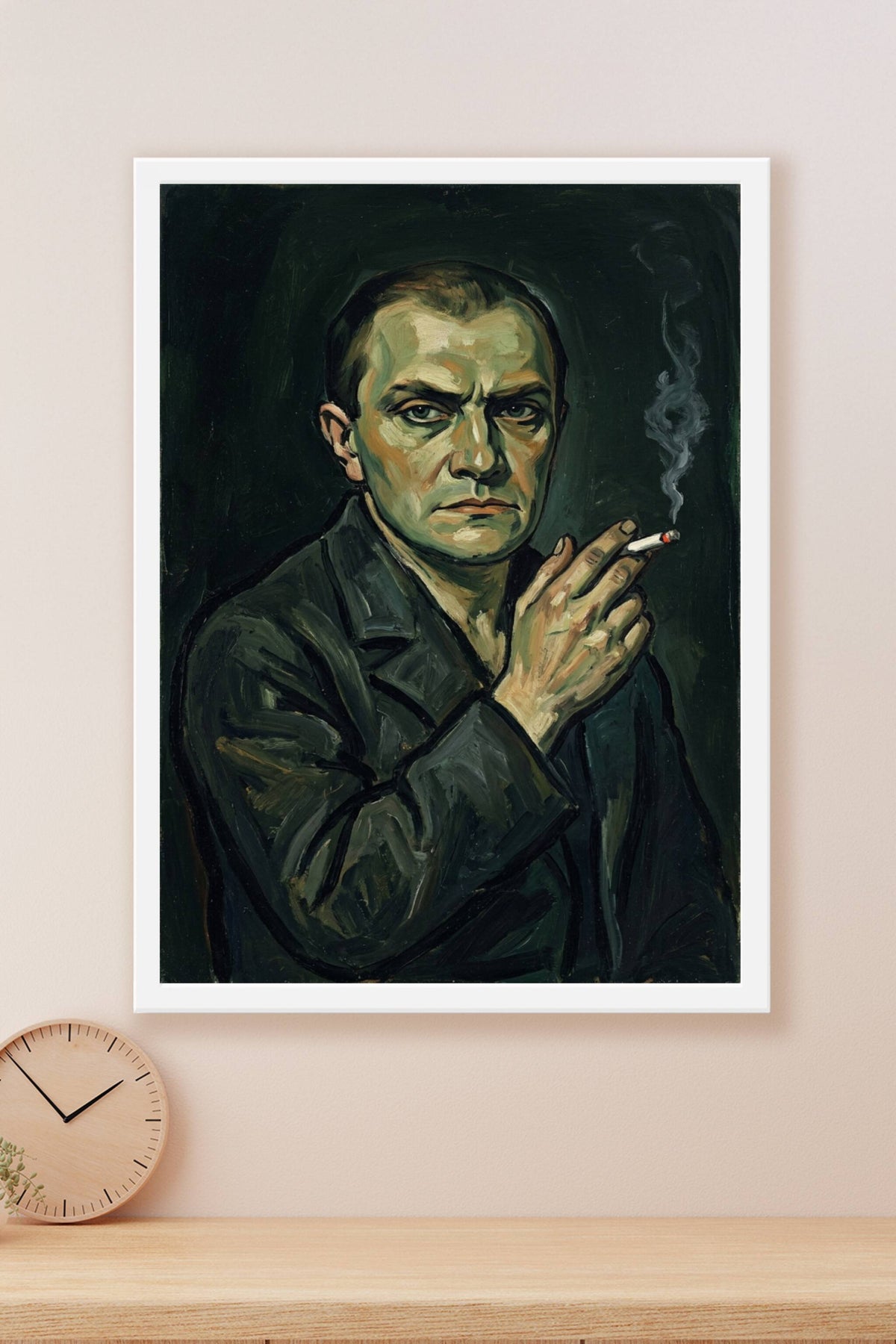Poster de Max Beckmann, autoportrait à la cigarette