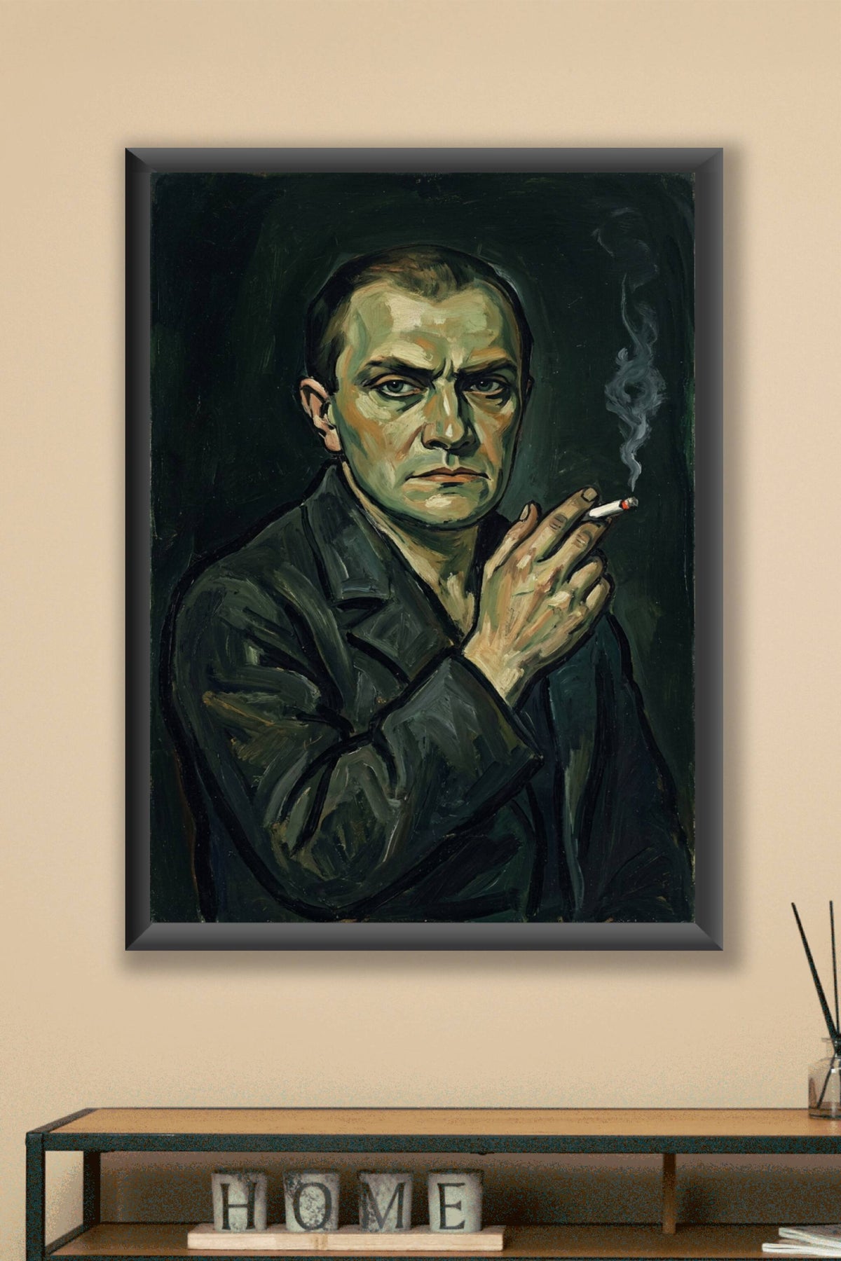 Poster de Max Beckmann, autoportrait à la cigarette