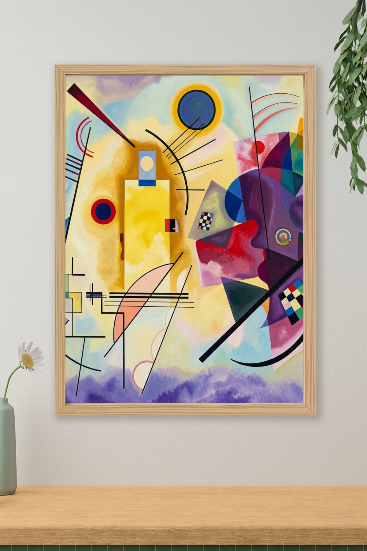 Affiche Jaune Rouge Bleu, poster formes géométriques