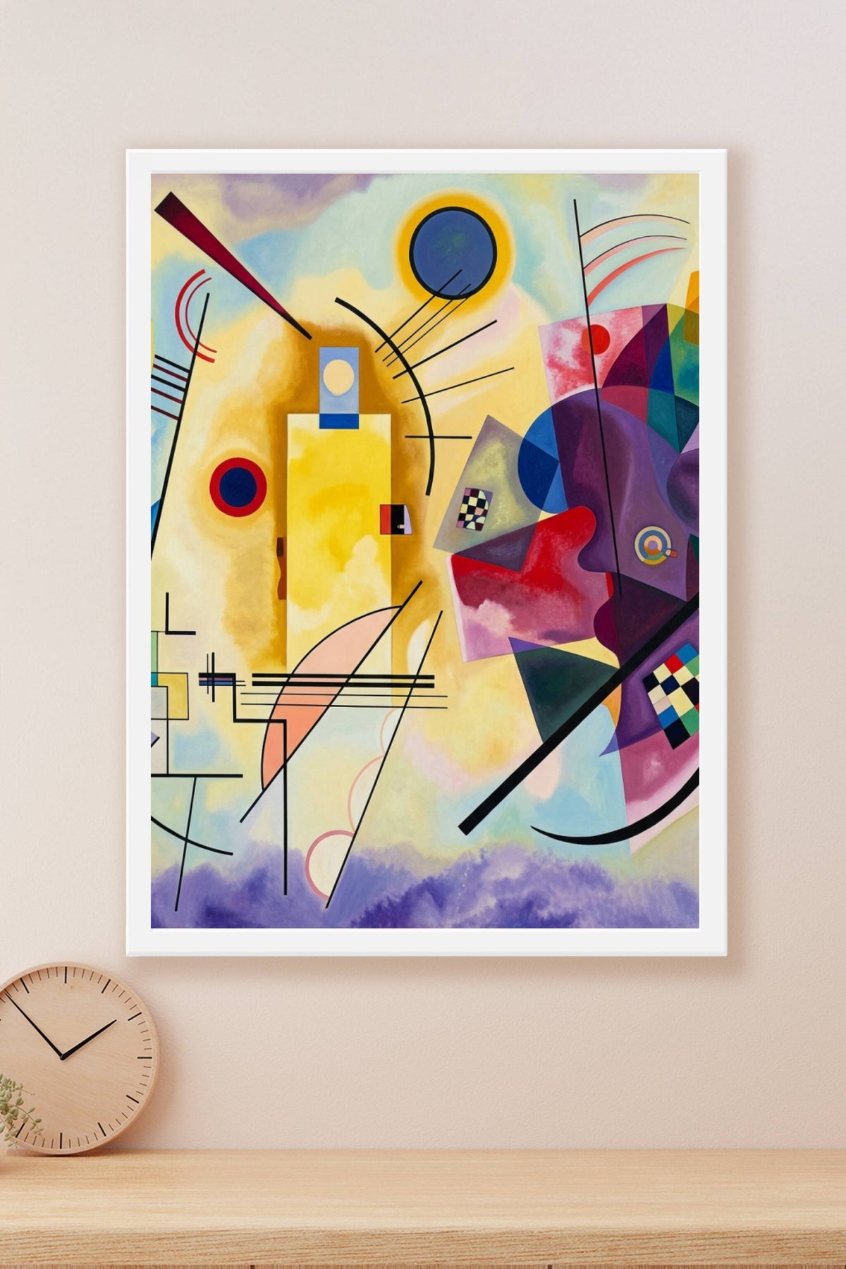 Affiche Jaune Rouge Bleu, poster formes géométriques