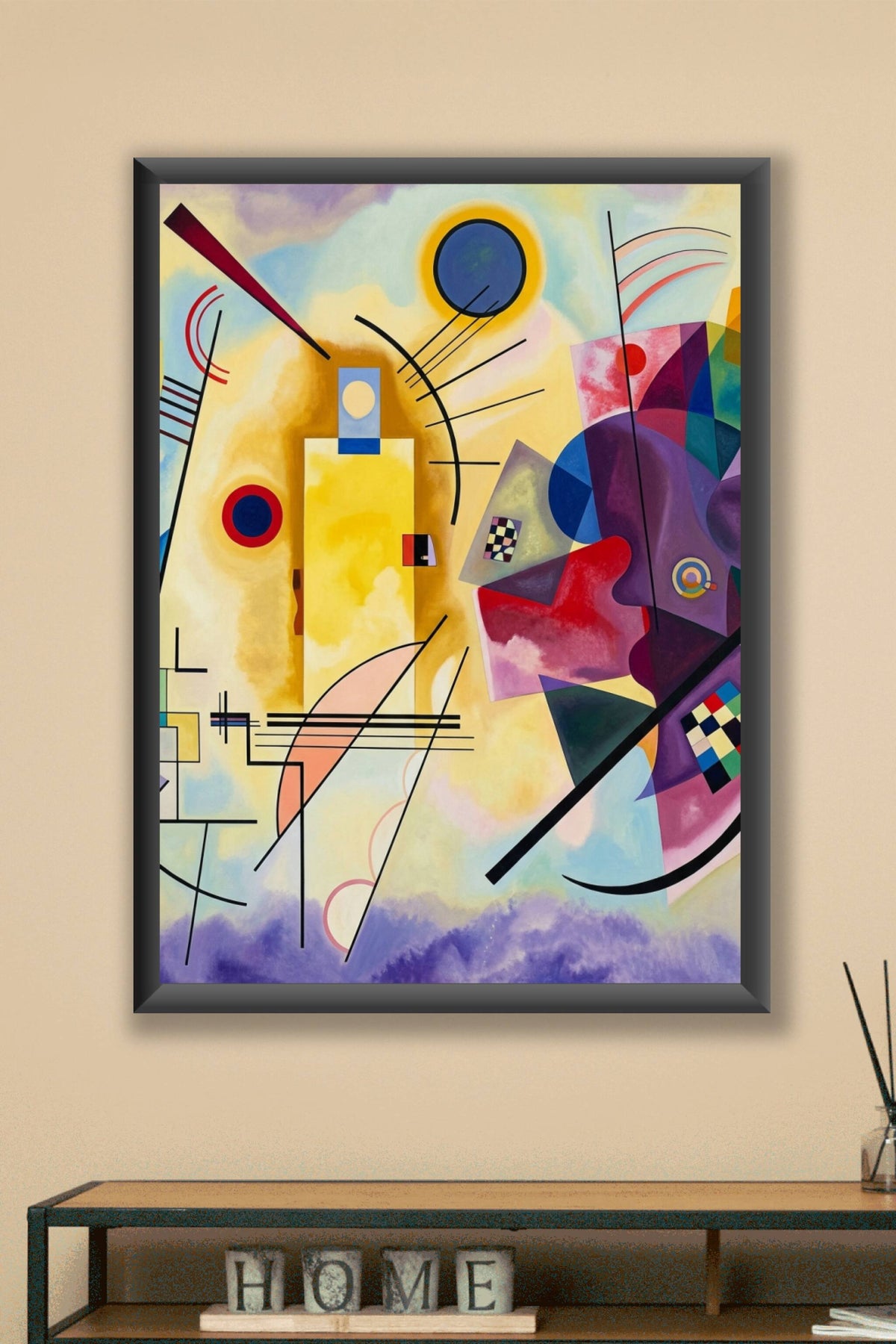 Affiche Jaune Rouge Bleu, poster formes géométriques