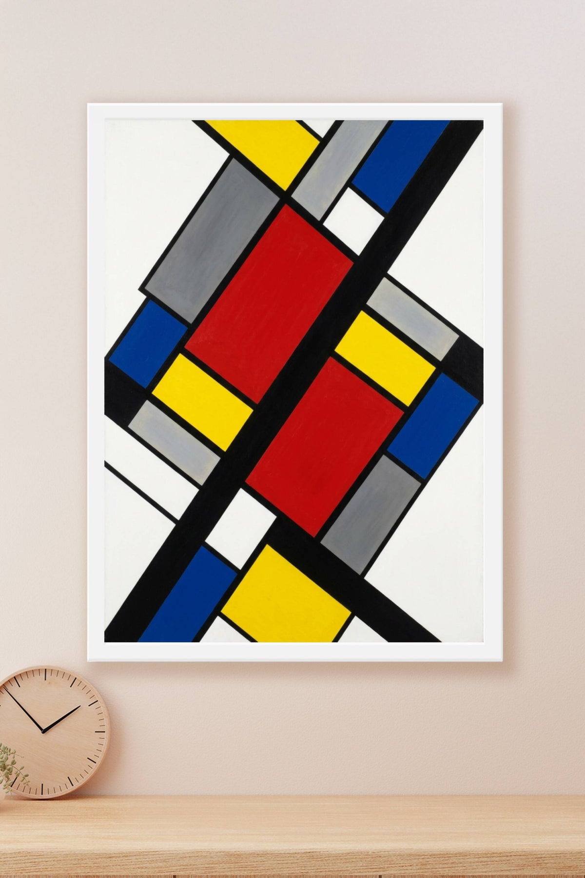 Poster d'art abstrait géométrique, couleurs primaires