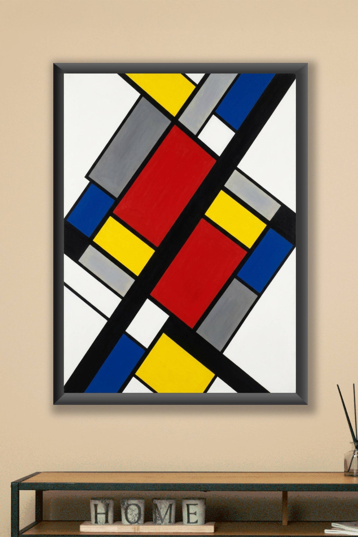 Poster d'art abstrait géométrique, couleurs primaires