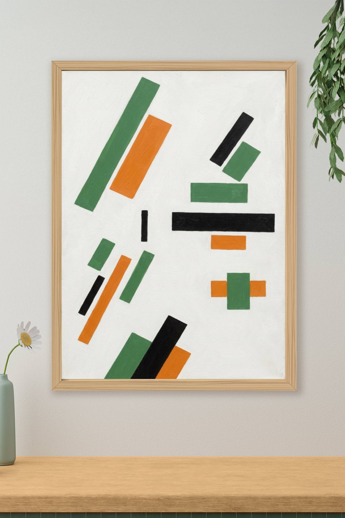 Affiche d'art abstrait géométrique, poster moderne