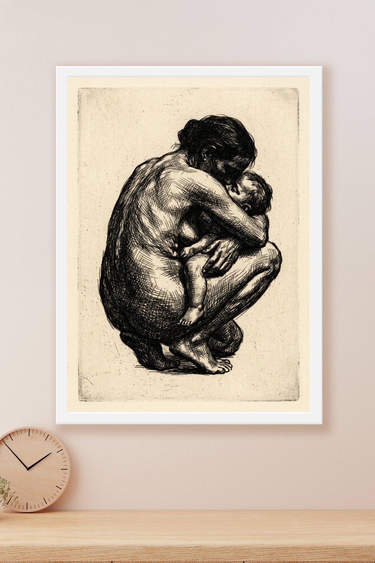 Affiche Maternité, poster dessin gravure