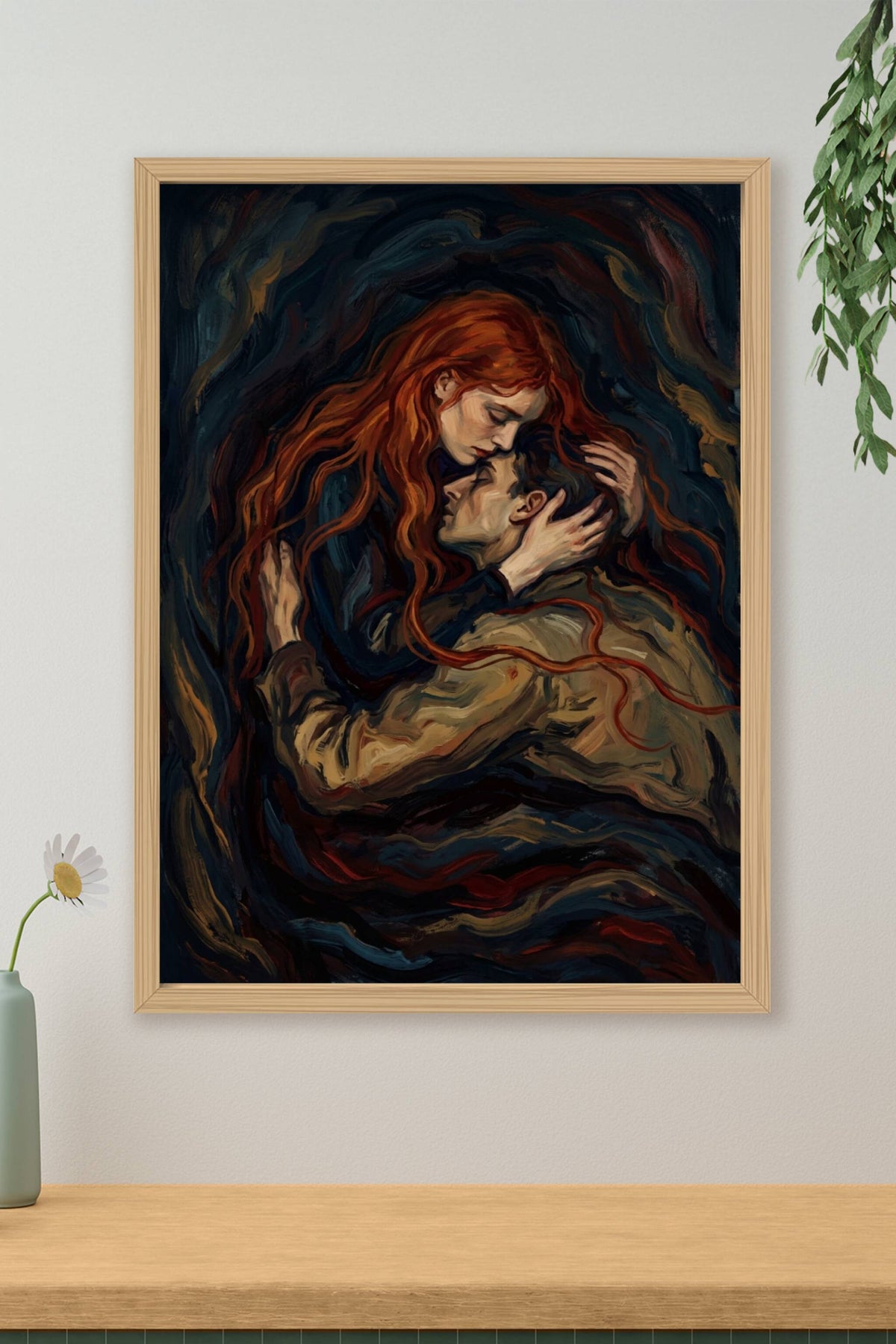 Affiche d'Amour Contemporain, poster étreinte