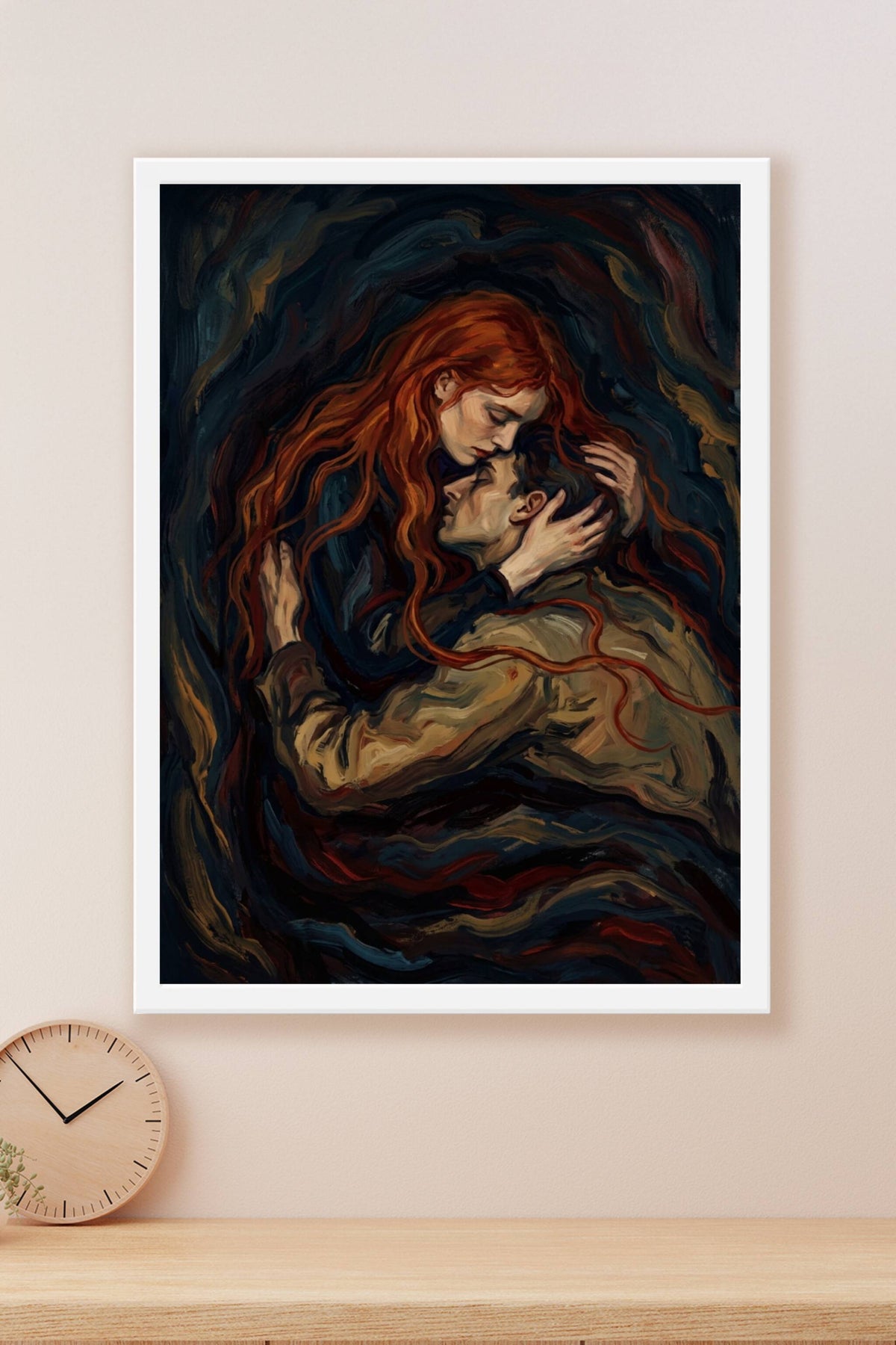 Affiche d'Amour Contemporain, poster étreinte