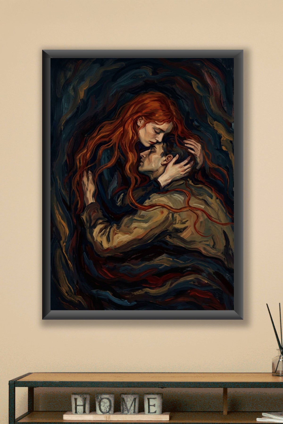 Affiche d'Amour Contemporain, poster étreinte